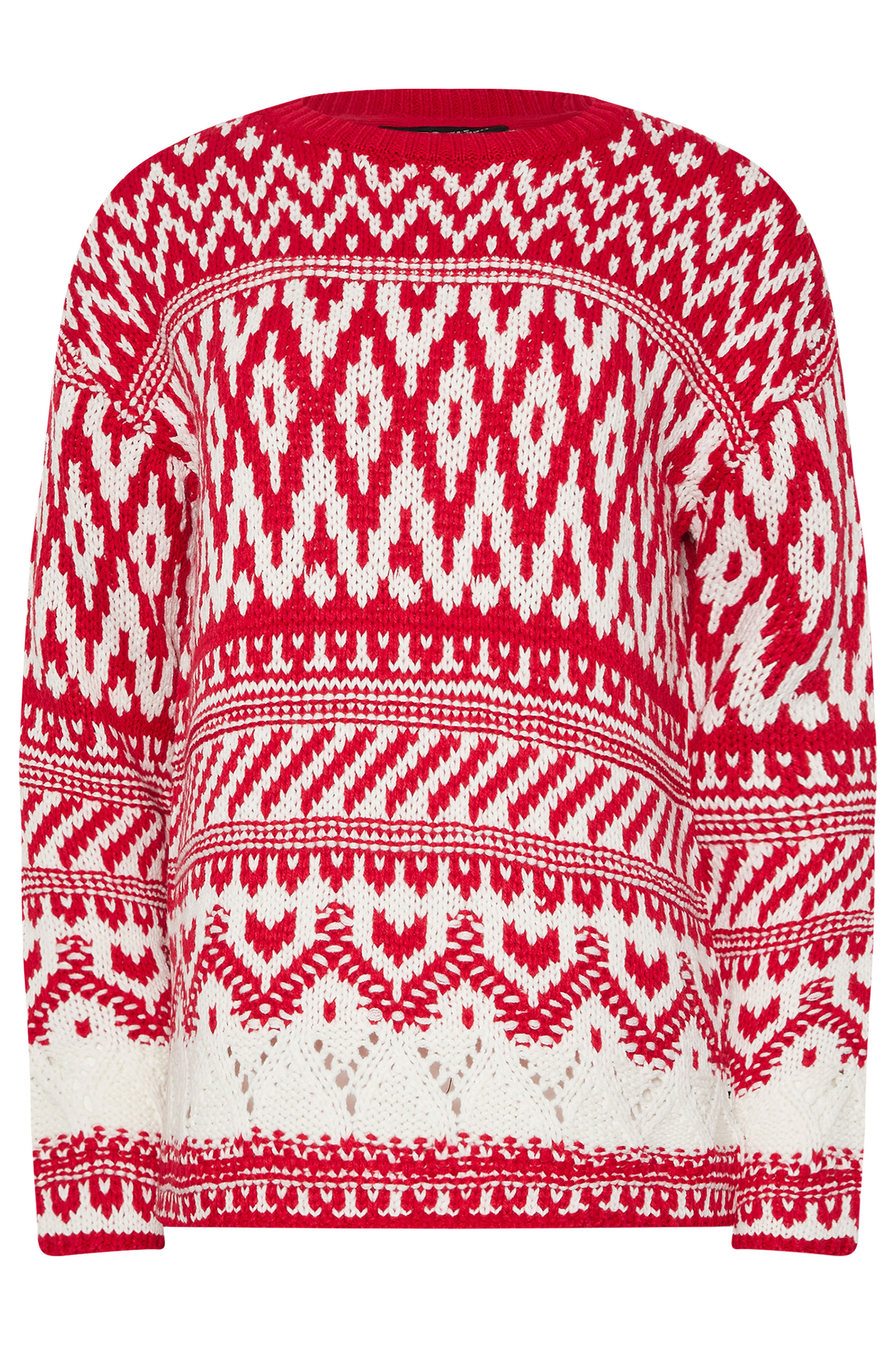 LTS Tall Red & White Fairisle Jumper | Long Tall Sally 5