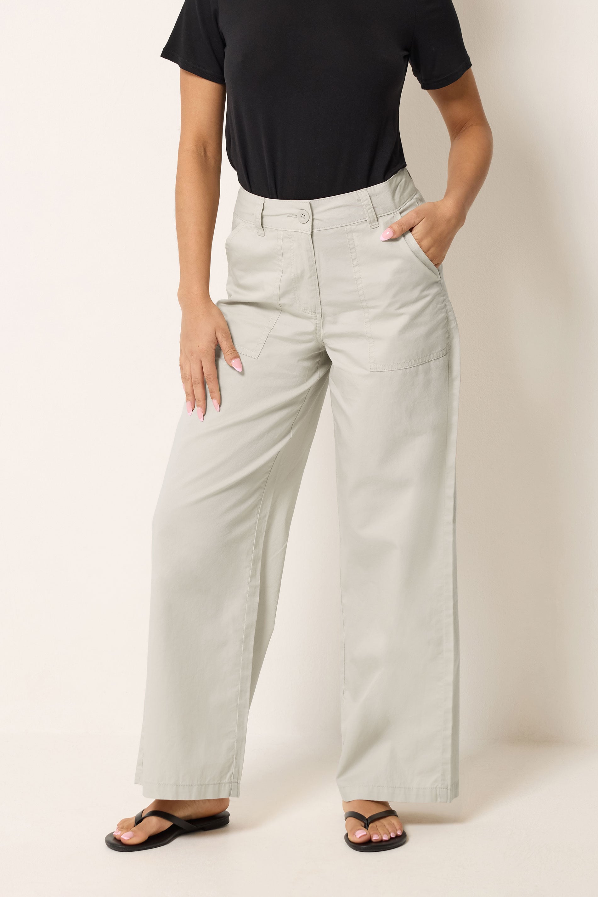 M&Co Petite Natural Brown Wide Leg Cargo Trousers | M&Co 3