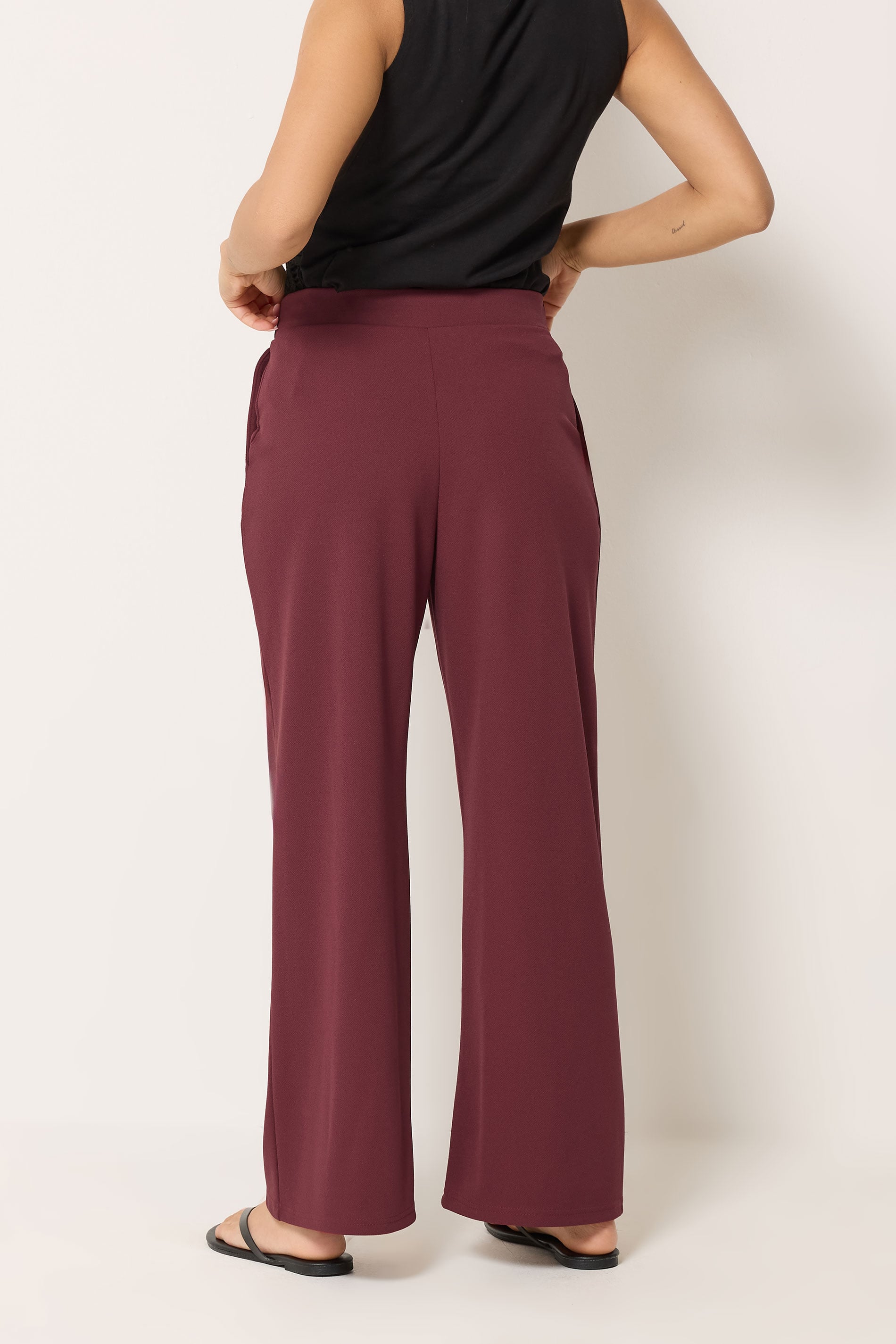 M&Co Petite Berry Red Pintuck Trousers | M&Co 4