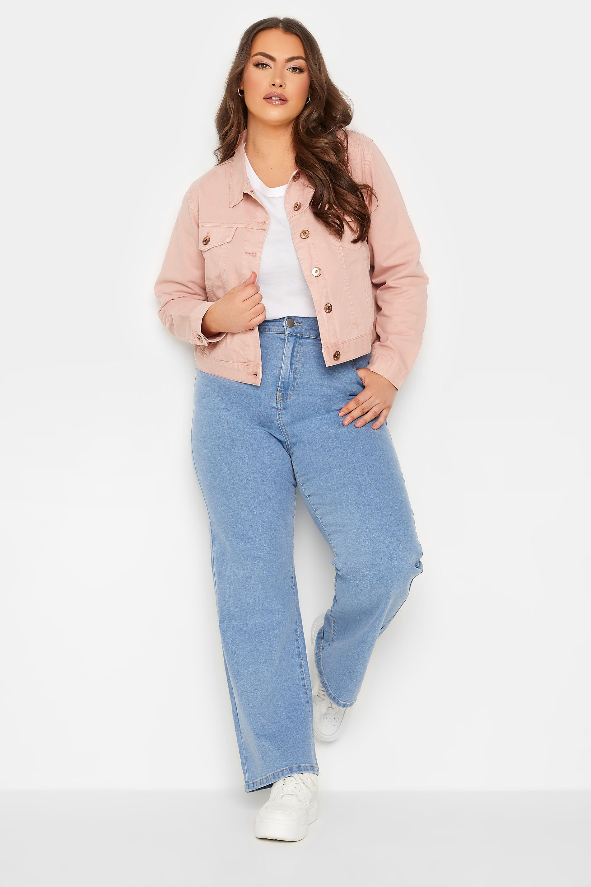 YOURS Plus Size Pink Denim Jacket | Yours Clothing 2