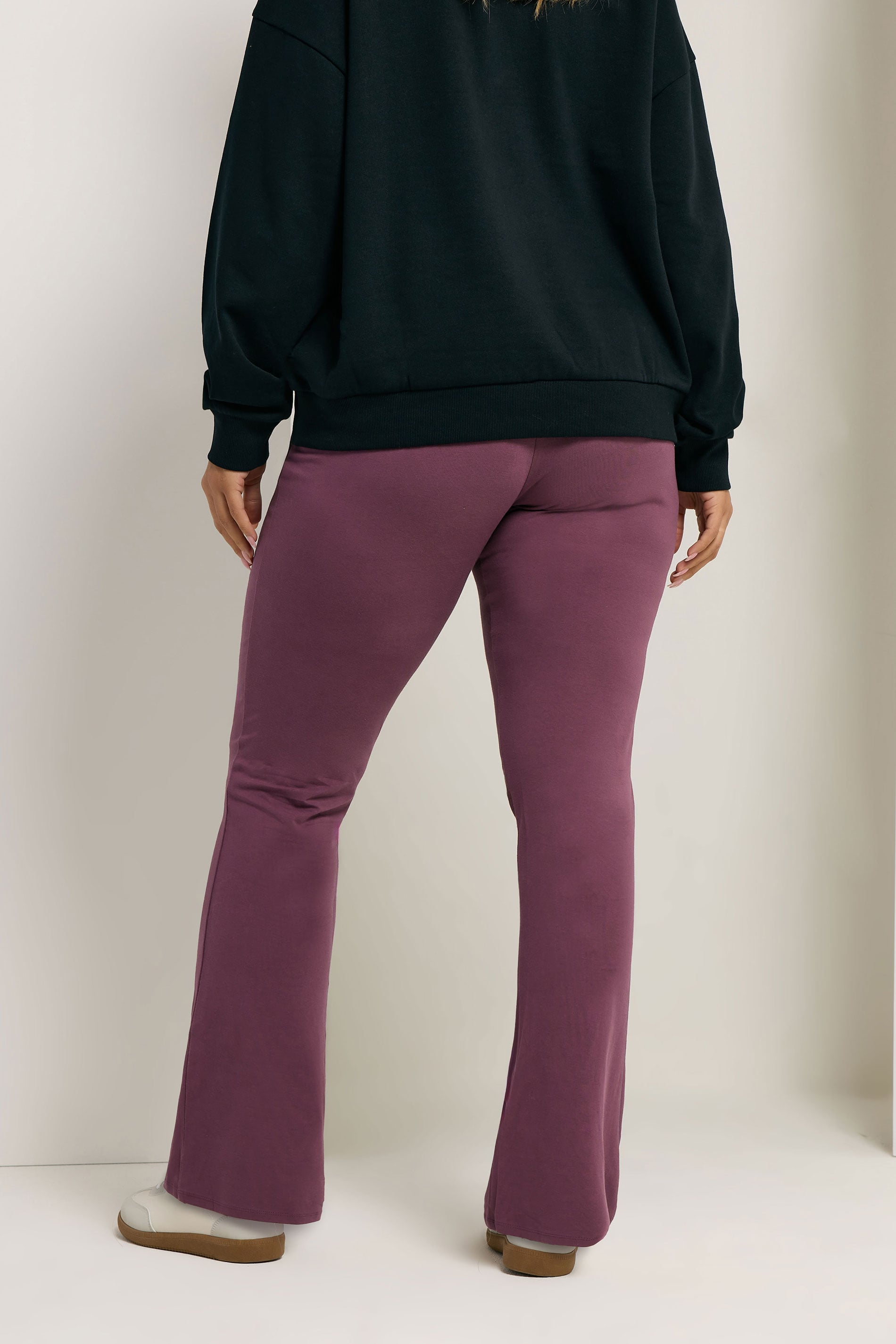 YOURS Plus Size Burgundy Red Flared Leggings | Yours Clothing 2