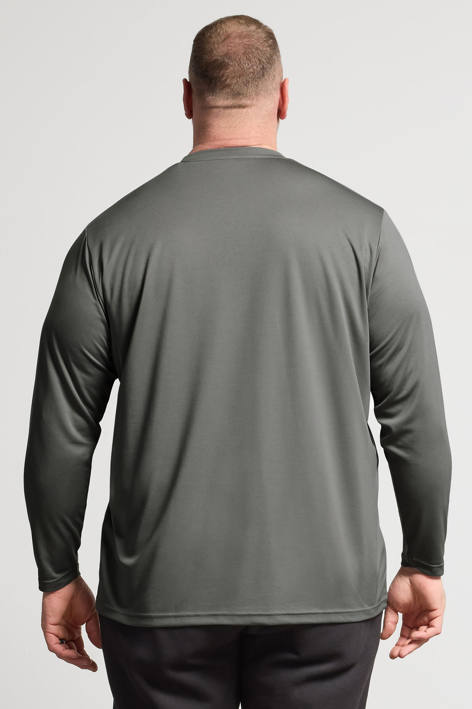 IronRhino Big & Tall Grey Performance Long Sleeve T-Shirt | BadRhino 2
