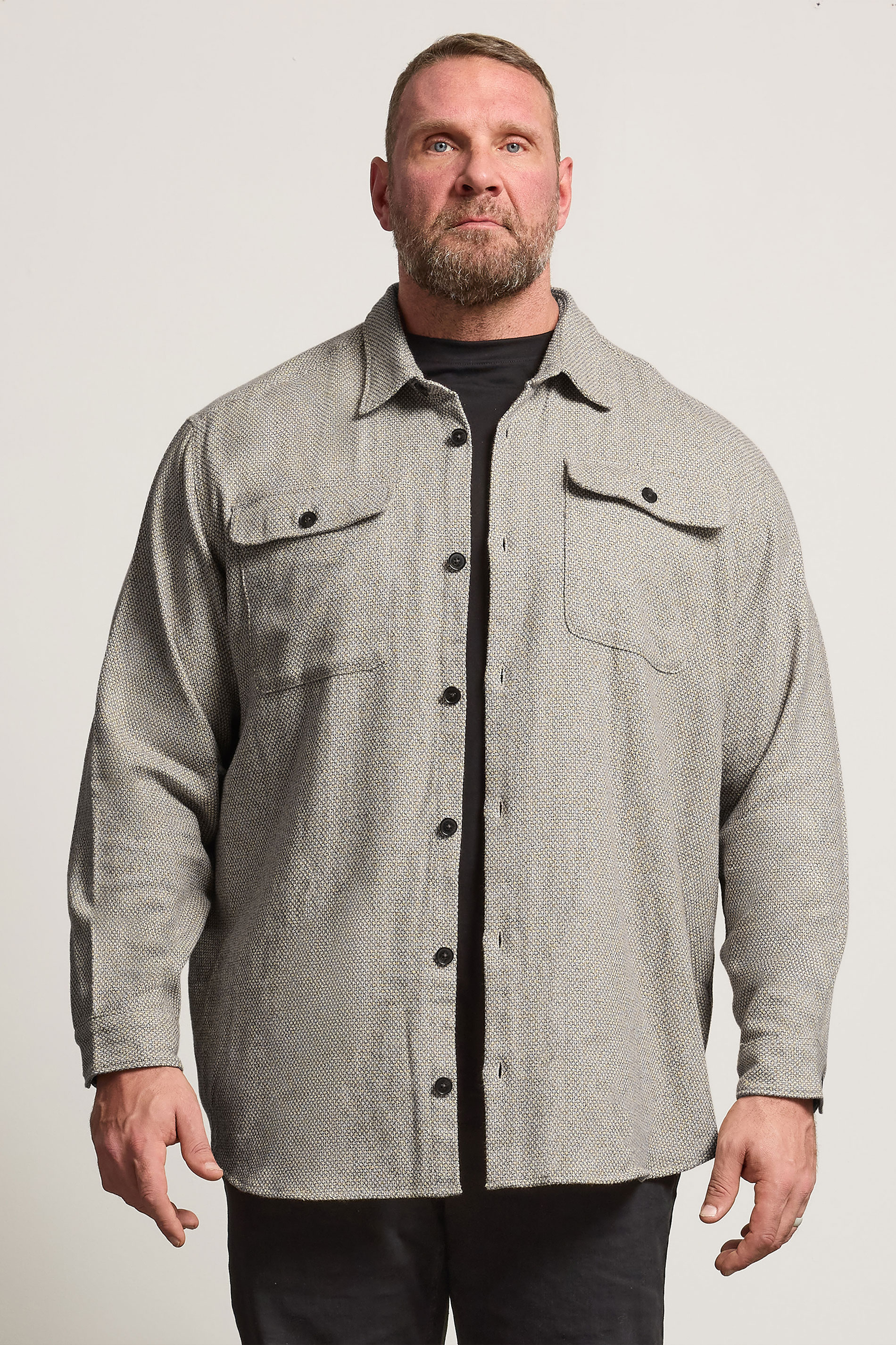 JACK & JONES Big & Tall Brown Woven Check Overshirt | BadRhino 3