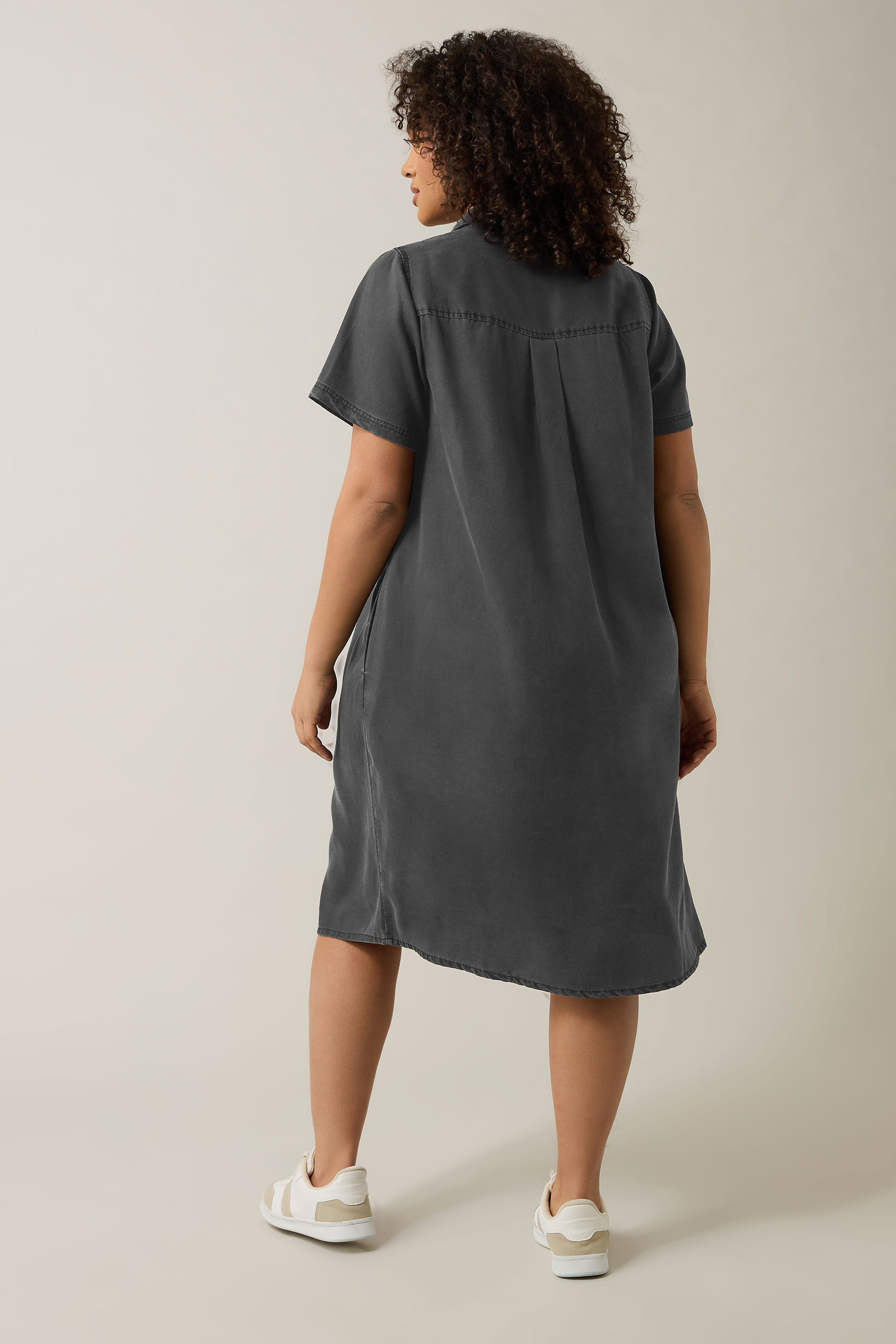 EVANS Plus Size Black Lyocell Denim Dress | Evans  2