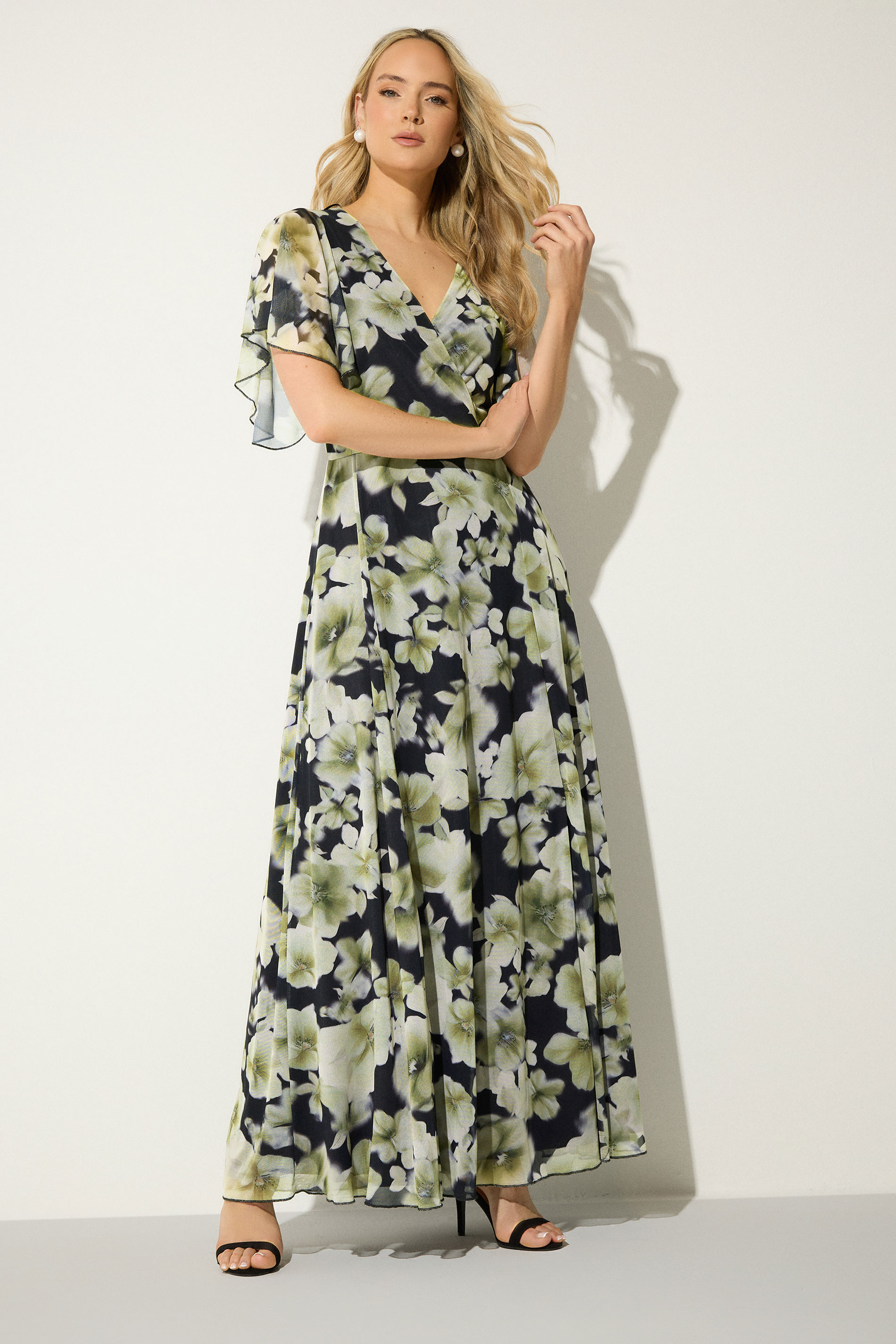 LTS Tall Women's Black Floral Mesh Maxi Dress | Long Tall Sally 3