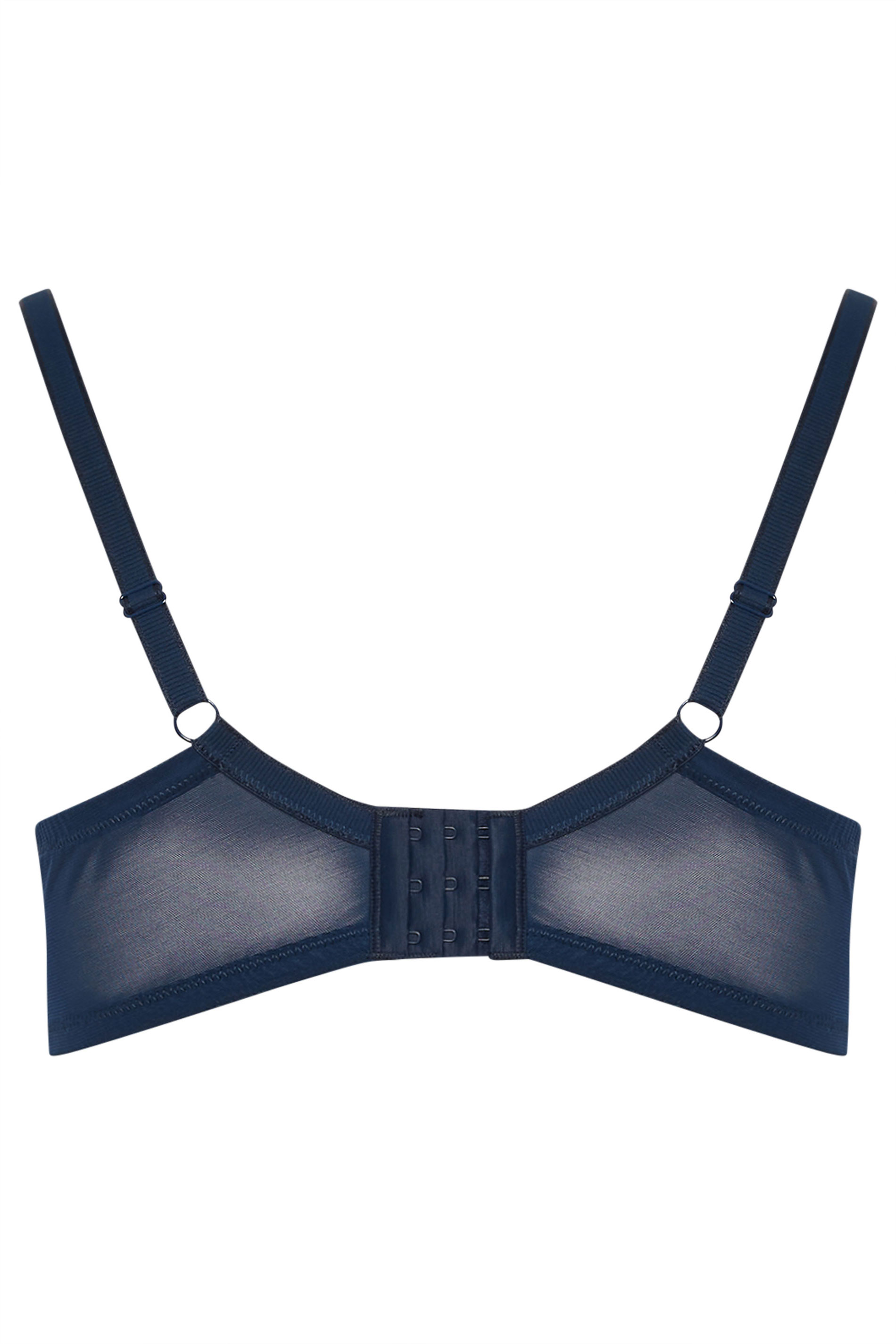 YOURSET 2 PACK Plus Size Navy Blue & White Floral Embroidered Underwired Bras | Yours Clothing 9