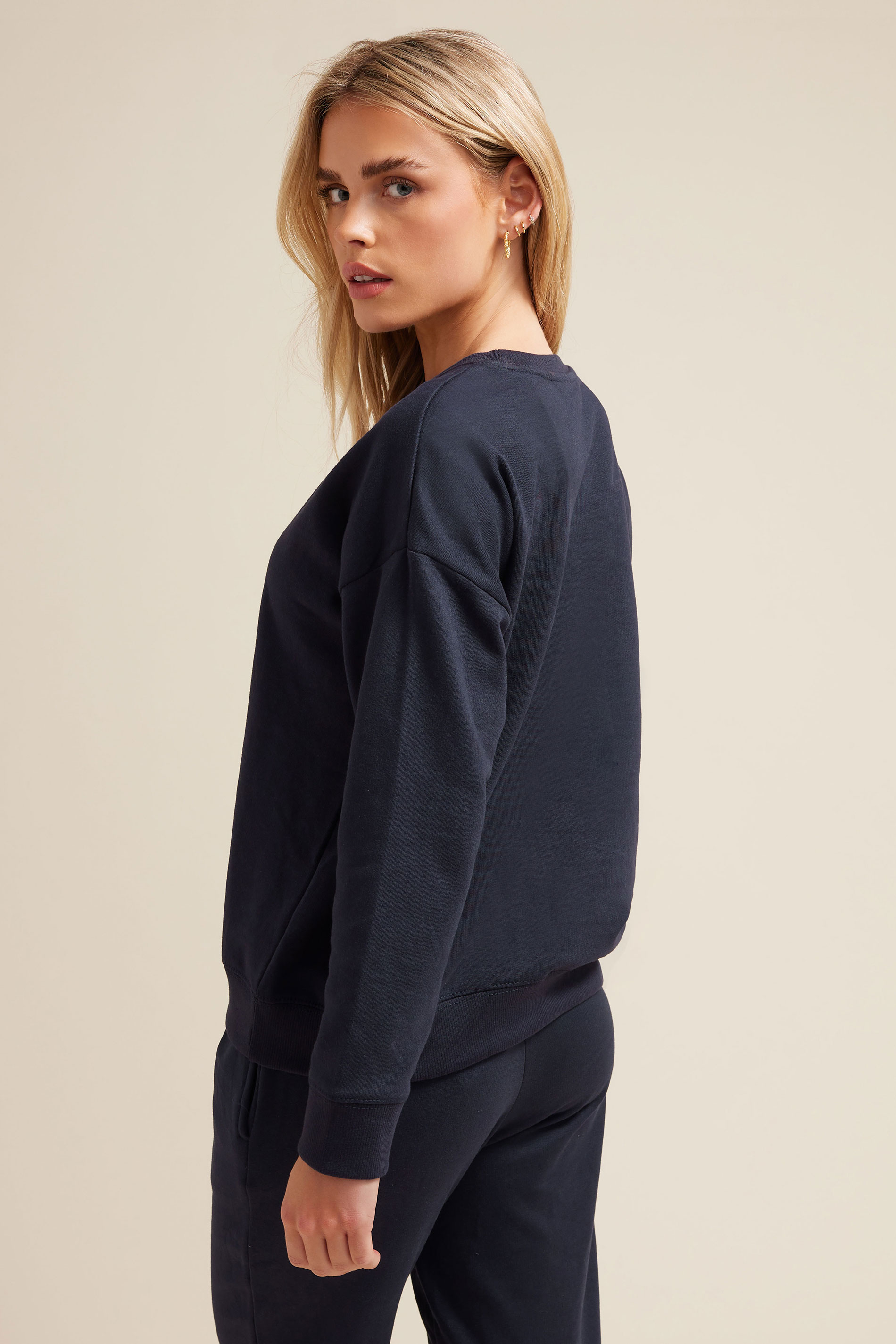 PixieGirl Petie Women's Navy Blue Crew Neck Sweatshirt | PixieGirl 2