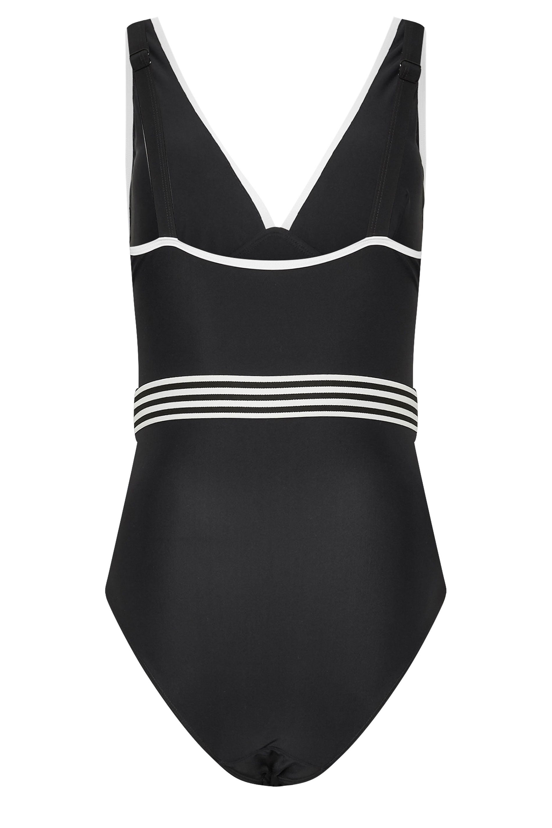 LTS Tall Women's Black Monochrome Belted Swimsuit | Long Tall Sally 9