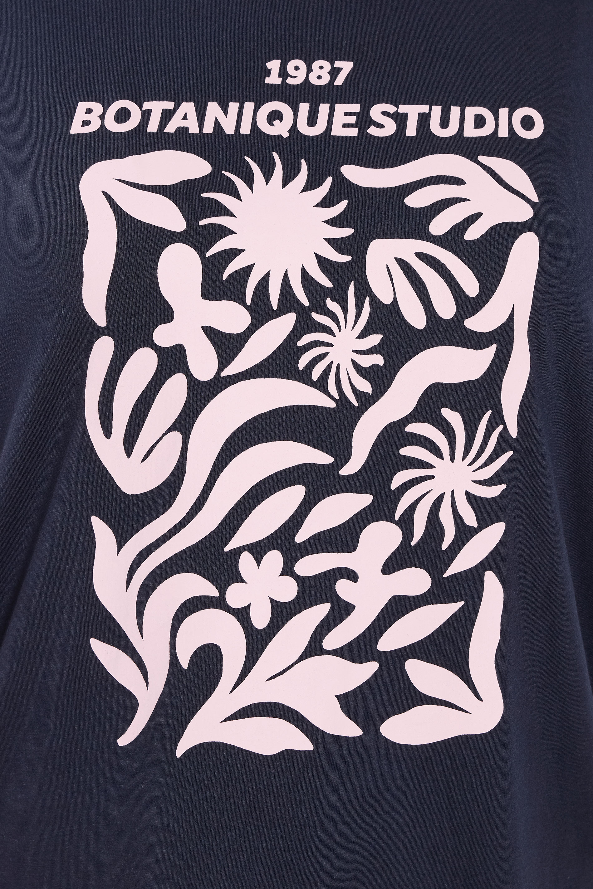 YOURS Plus Size Navy Blue 'Botanique Studios' Graphic T-Shirt | Yours Clothing 4