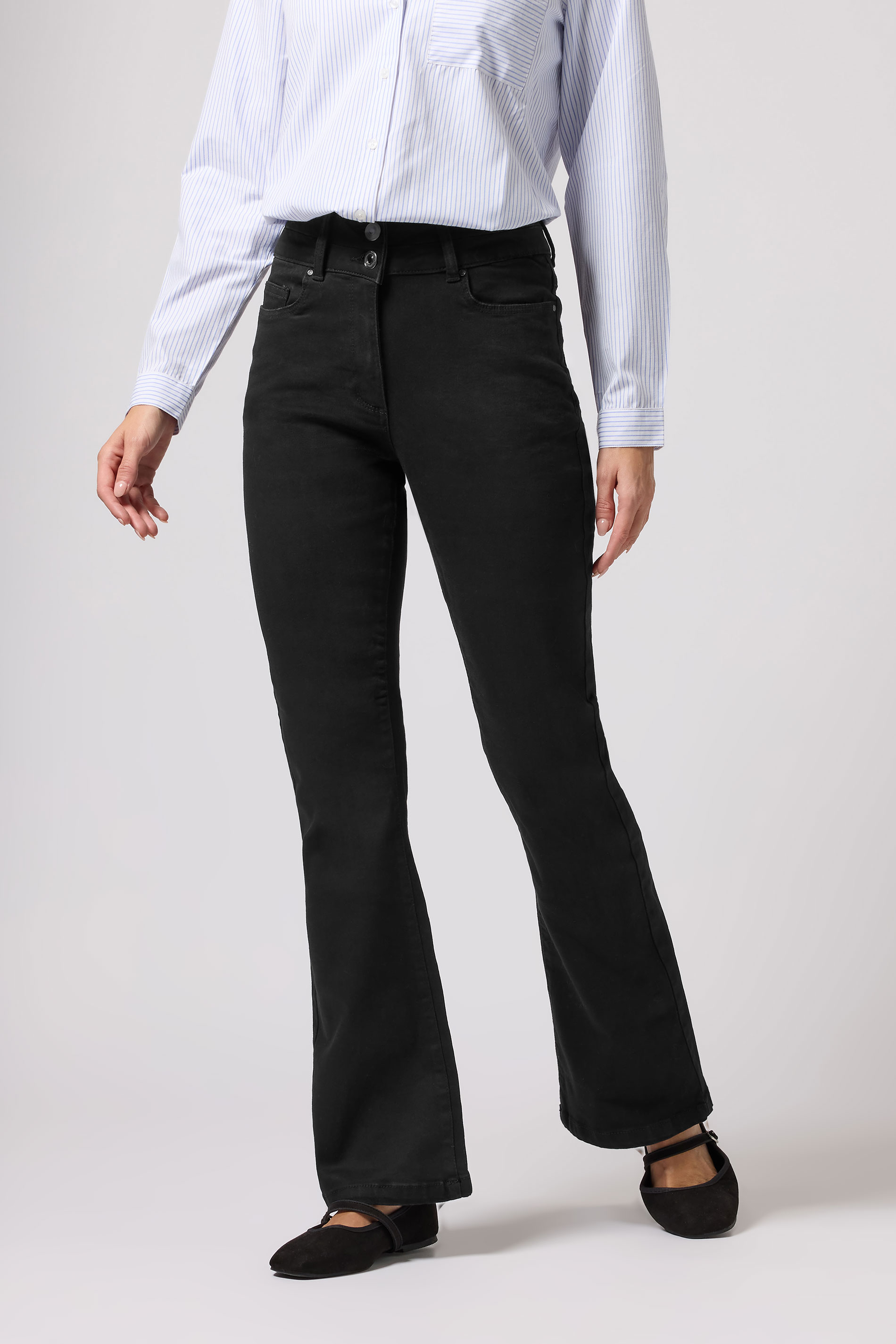 M&Co Black Lift & Shape Kick Flare Jeans | M&Co 1