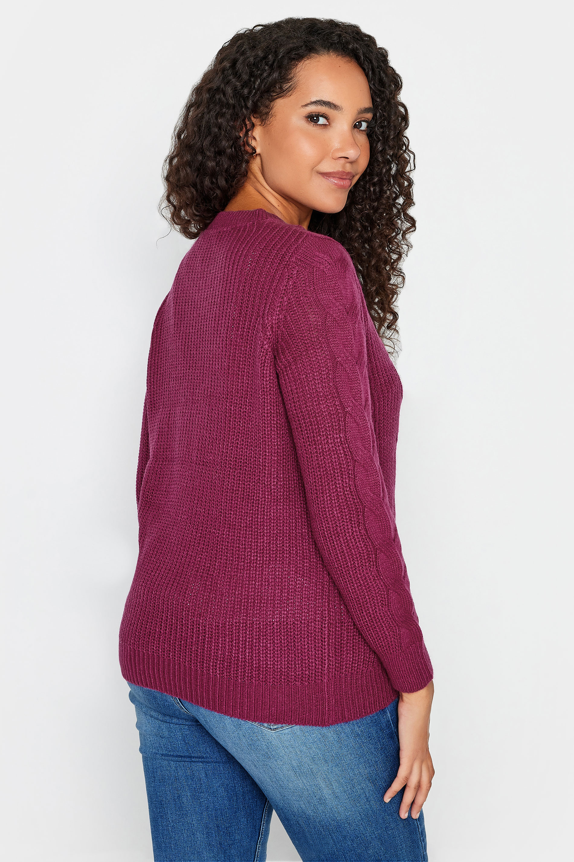 M&Co Dark Pink Cable Knit Jumper | M&Co