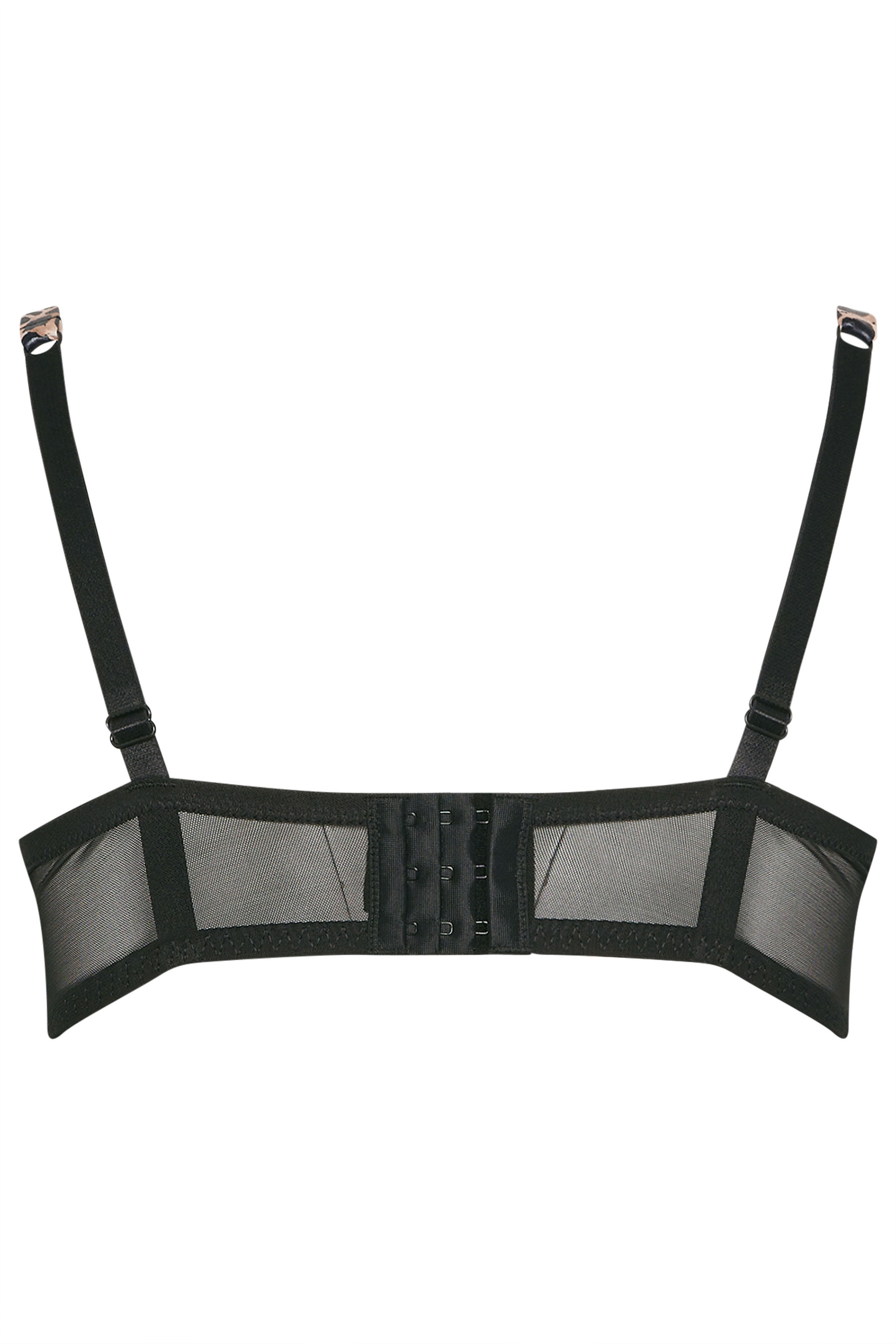 YOURS Plus Size Black Leopard Print Lace Padded Bra | Yours Clothing 6