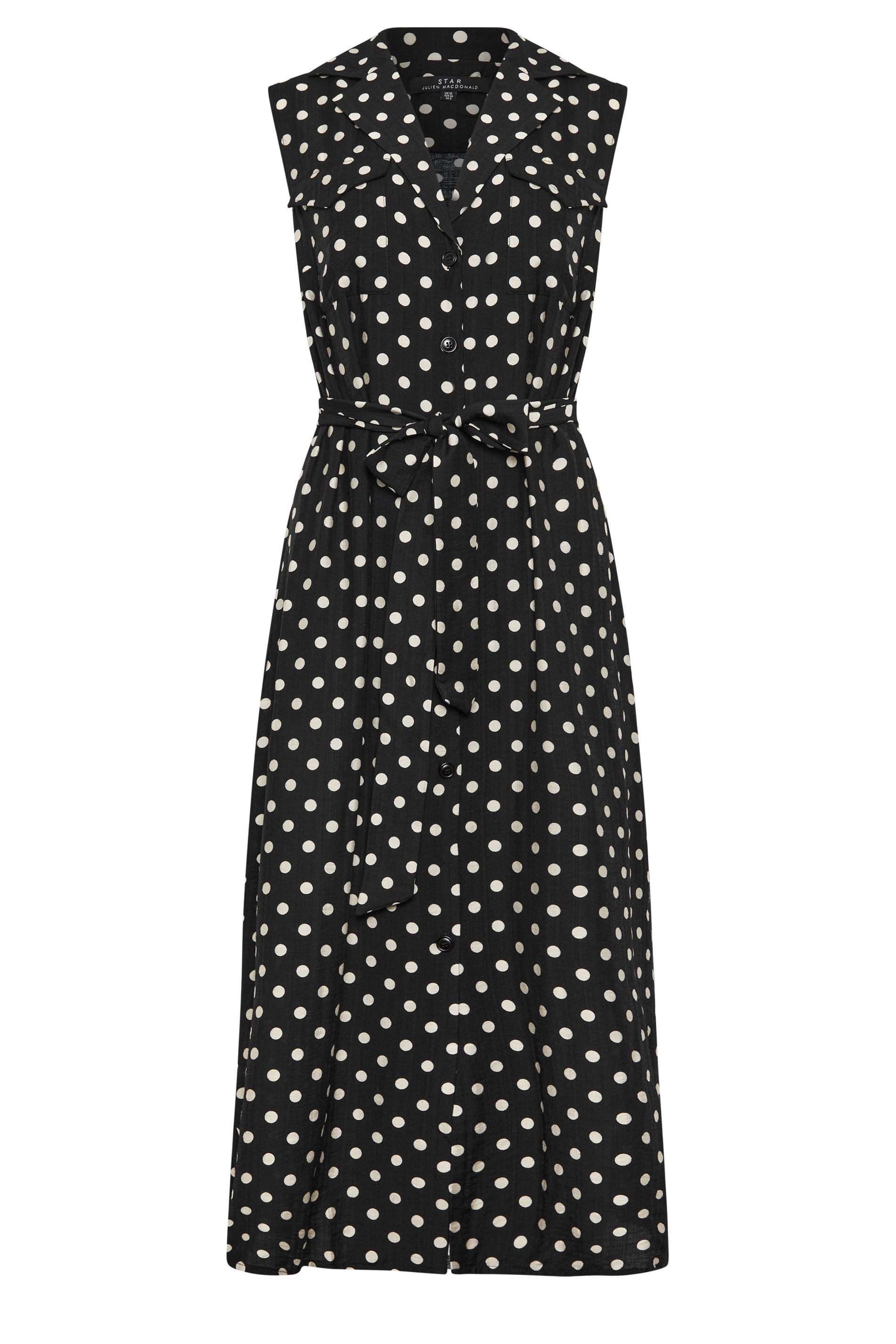 STAR Black Polka Dot Sleeveless Shirt Dress | StarByJM 1