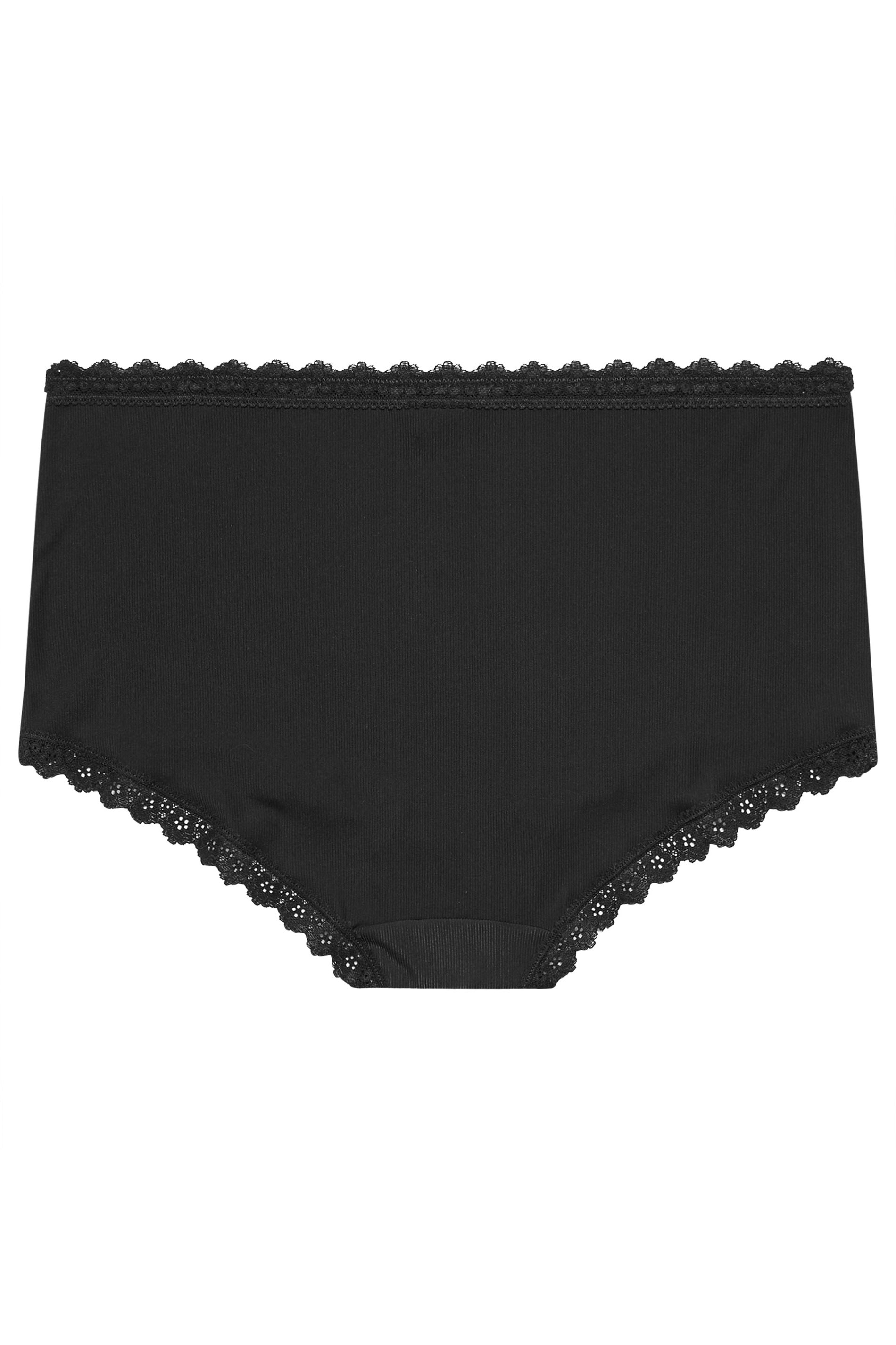 YOURS Plus Size Black Lace Trim High Waisted Shorts | Yours Clothing 6
