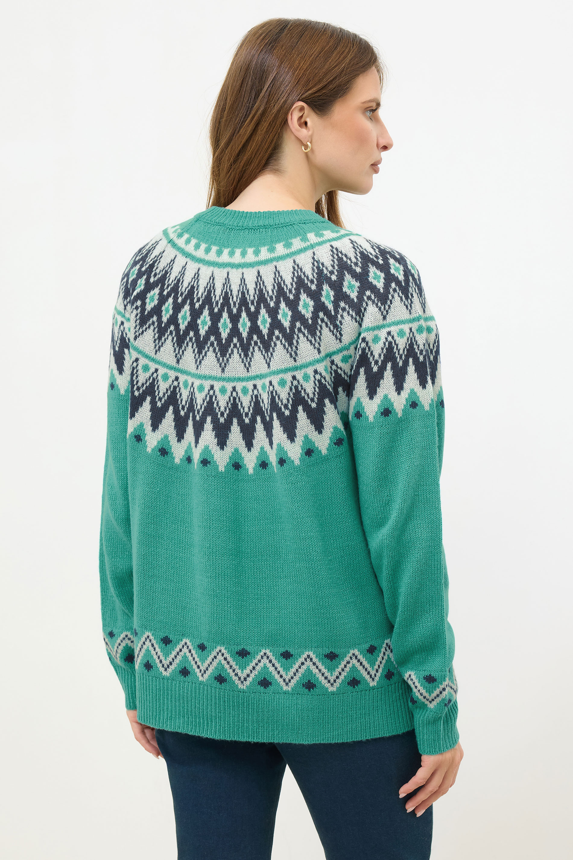 M&Co Teal Green Fairisle Jumper | M&Co 2