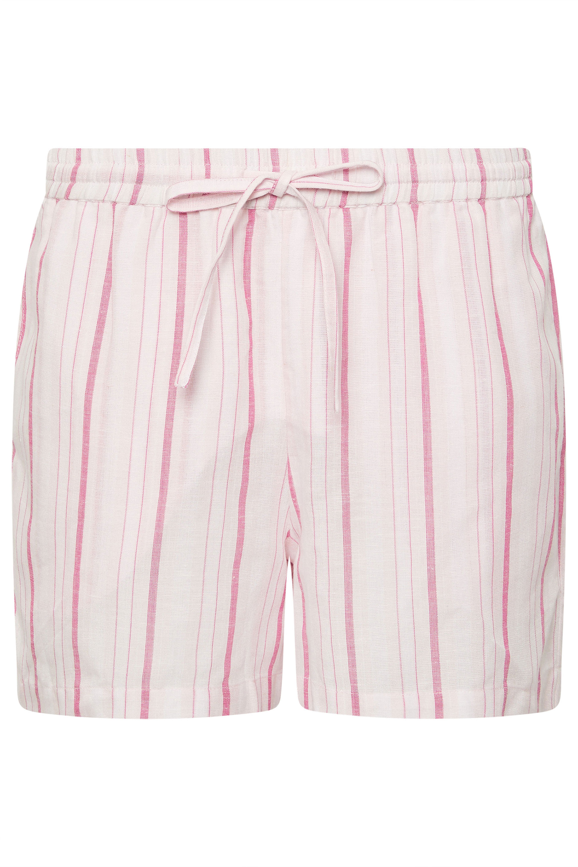 PixieGirl Petite Women's Pink Stripe Linen Shorts | PixieGirl 6