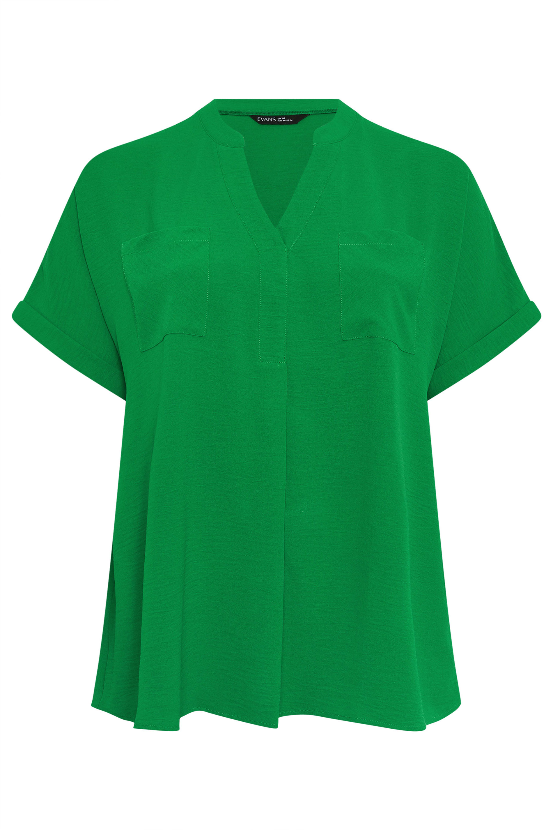 EVANS Plus Size Green Short Sleeve Utility Blouse | Evans  5