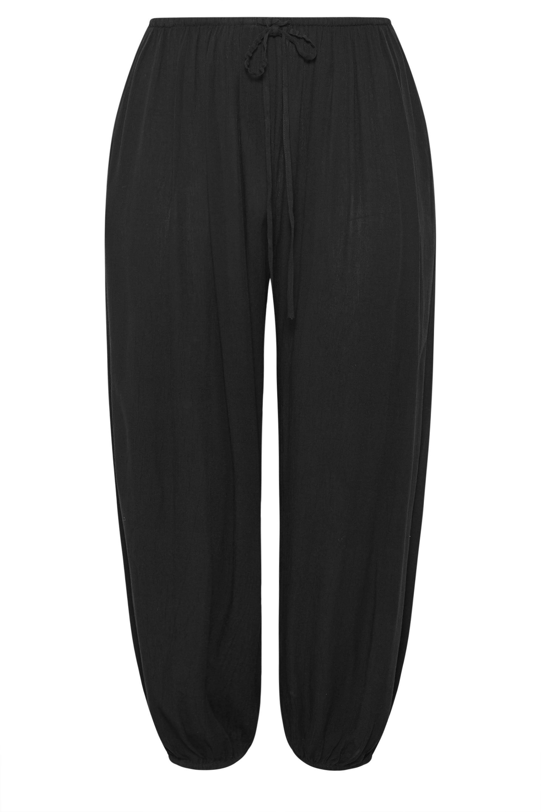 YOURS Plus Size Black Cuffed Balloon Trousers | Yours Clothing 5
