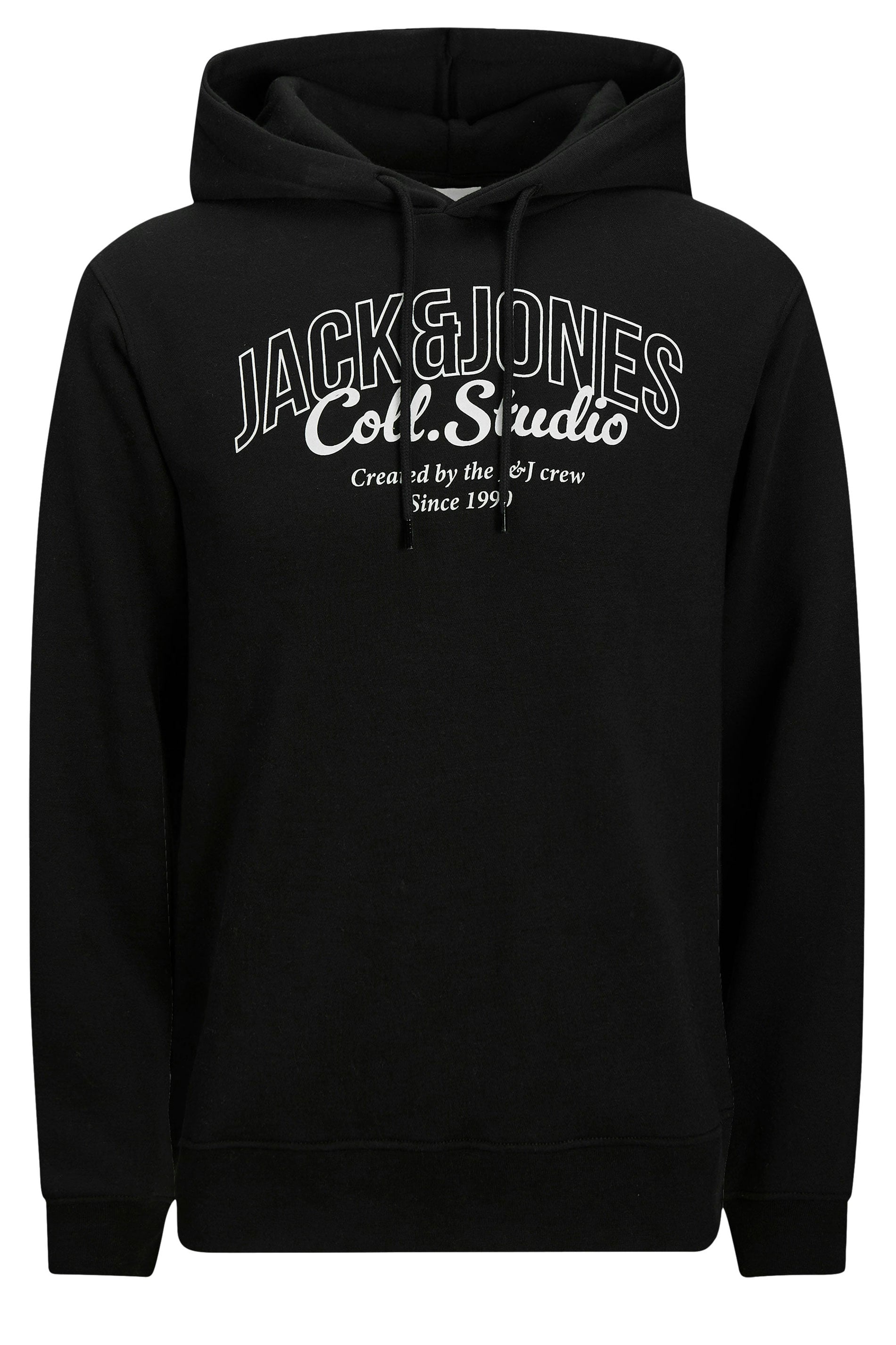 JACK & JONES Big & Tall Black Printed Hoodie | BadRhino 2