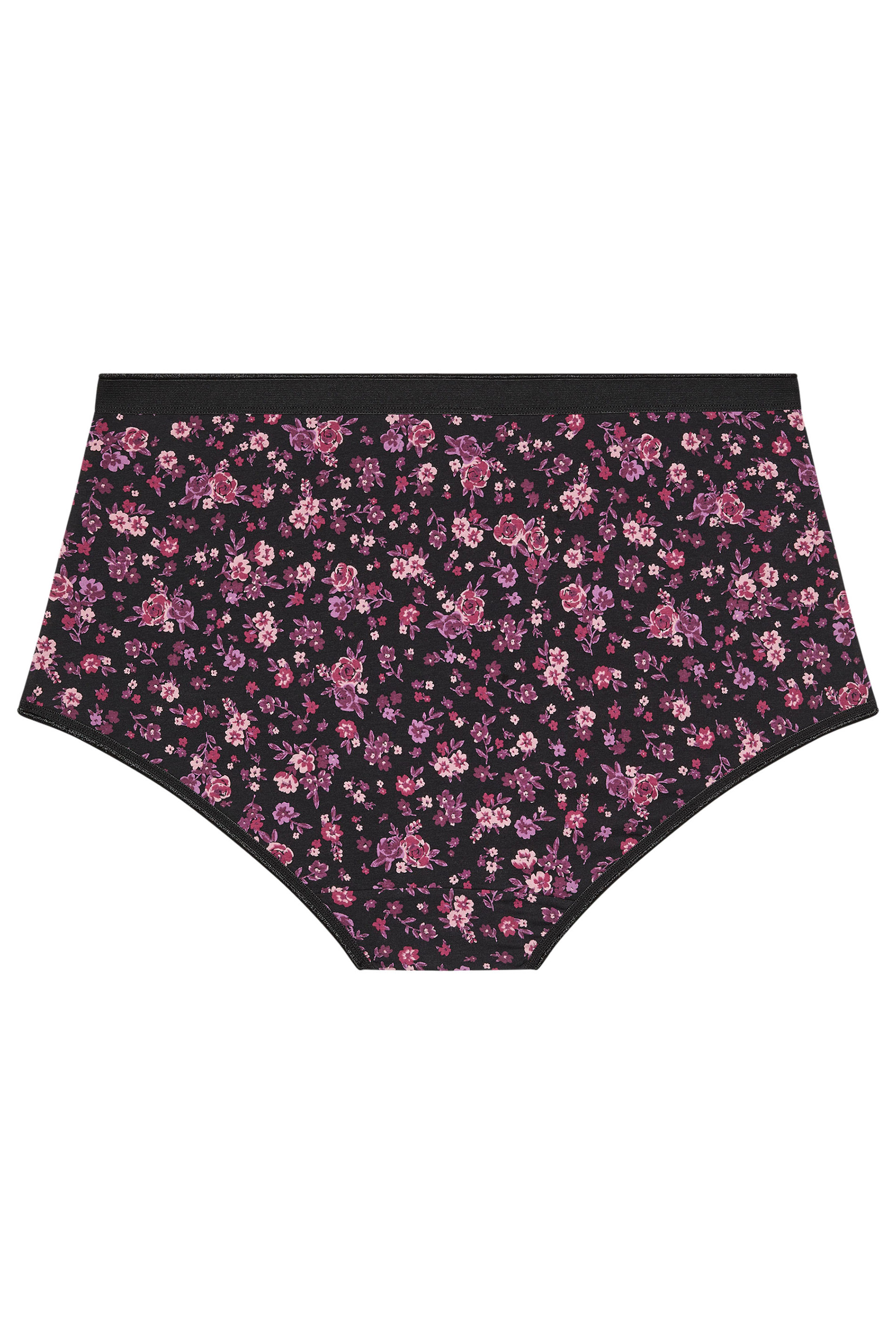 YOURSET 5 PACK Plus Size Burgundy Red Floral Full Briefs | Yours Clothing 10