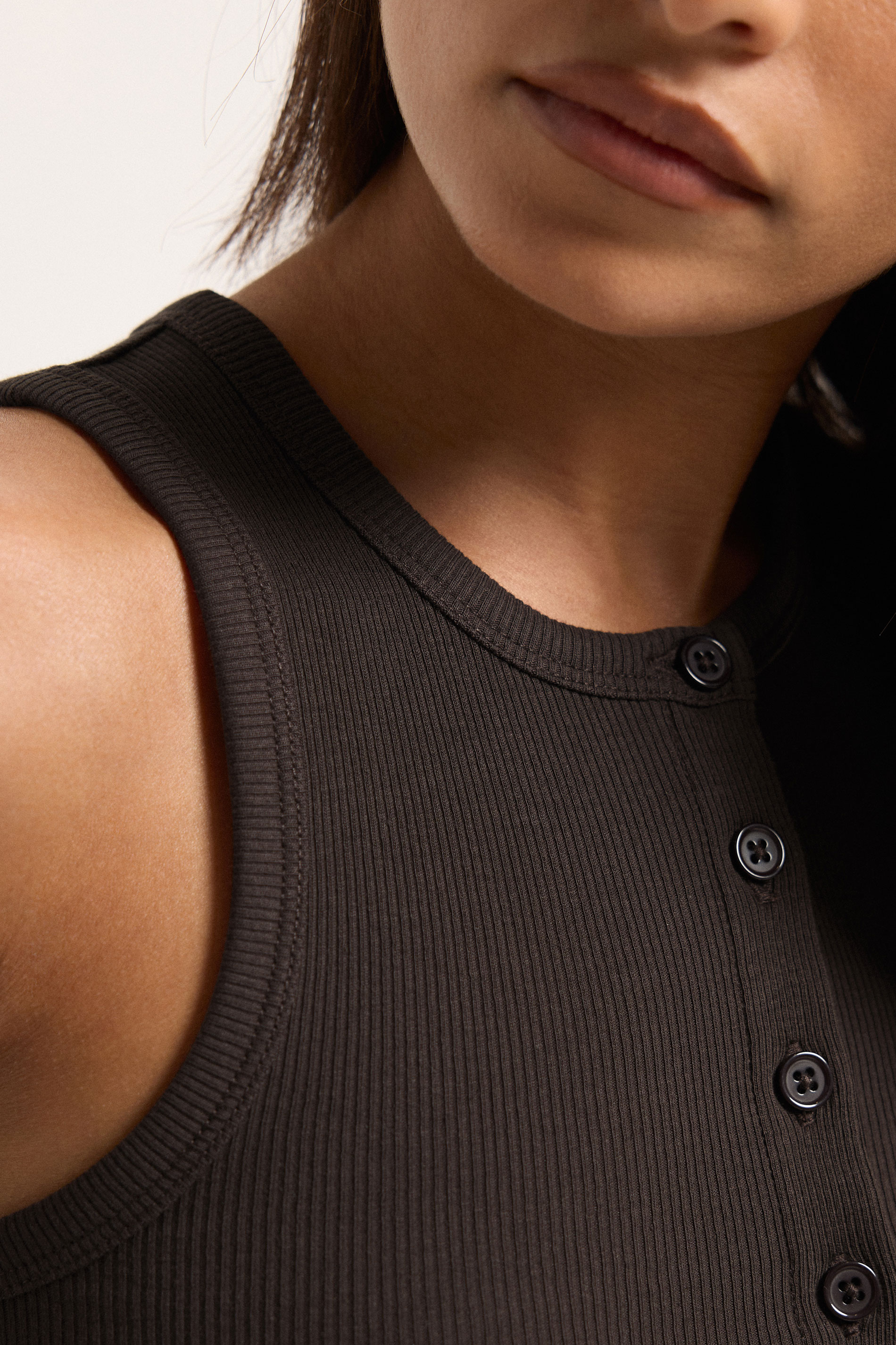 PixieGirl Petite 2 PACK Women's Chocolate Brown & Yellow Ribbed Cotton Vest Top | PixieGirl 7