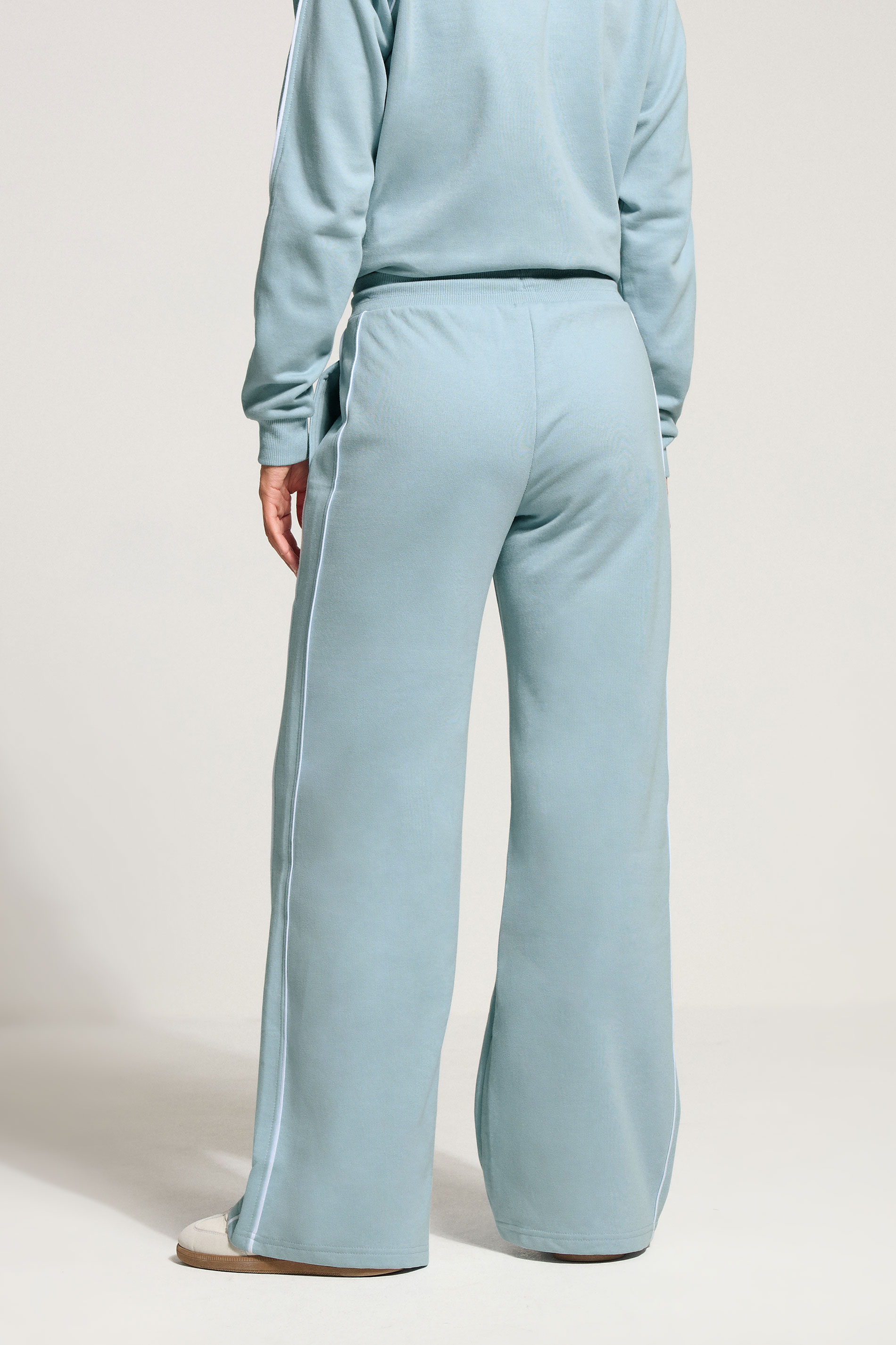 LTS Tall Women's Light Blue Piped Wide Leg Joggers | Long Tall Sally 4