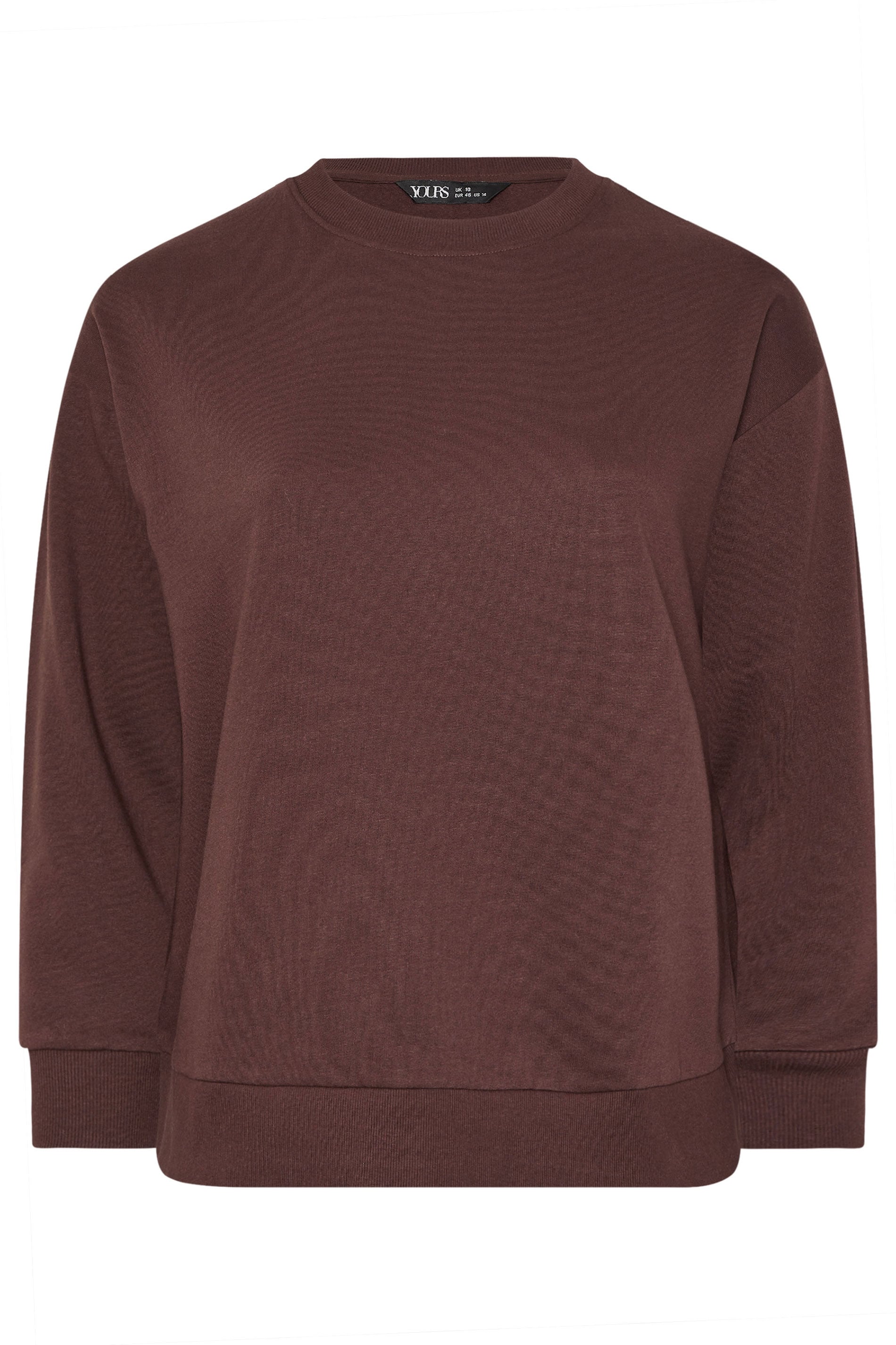 YOURSET Plus Size 2 PACK Chocolate Brown & Mocha Brown Sweatshirts | Yours Clothing 10