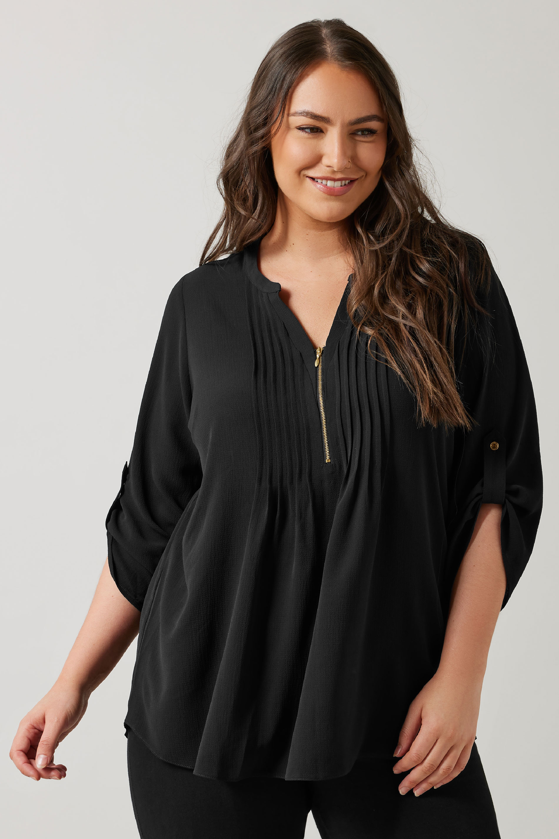 EVANS Plus Size Black Pintuck Blouse | Evans  3