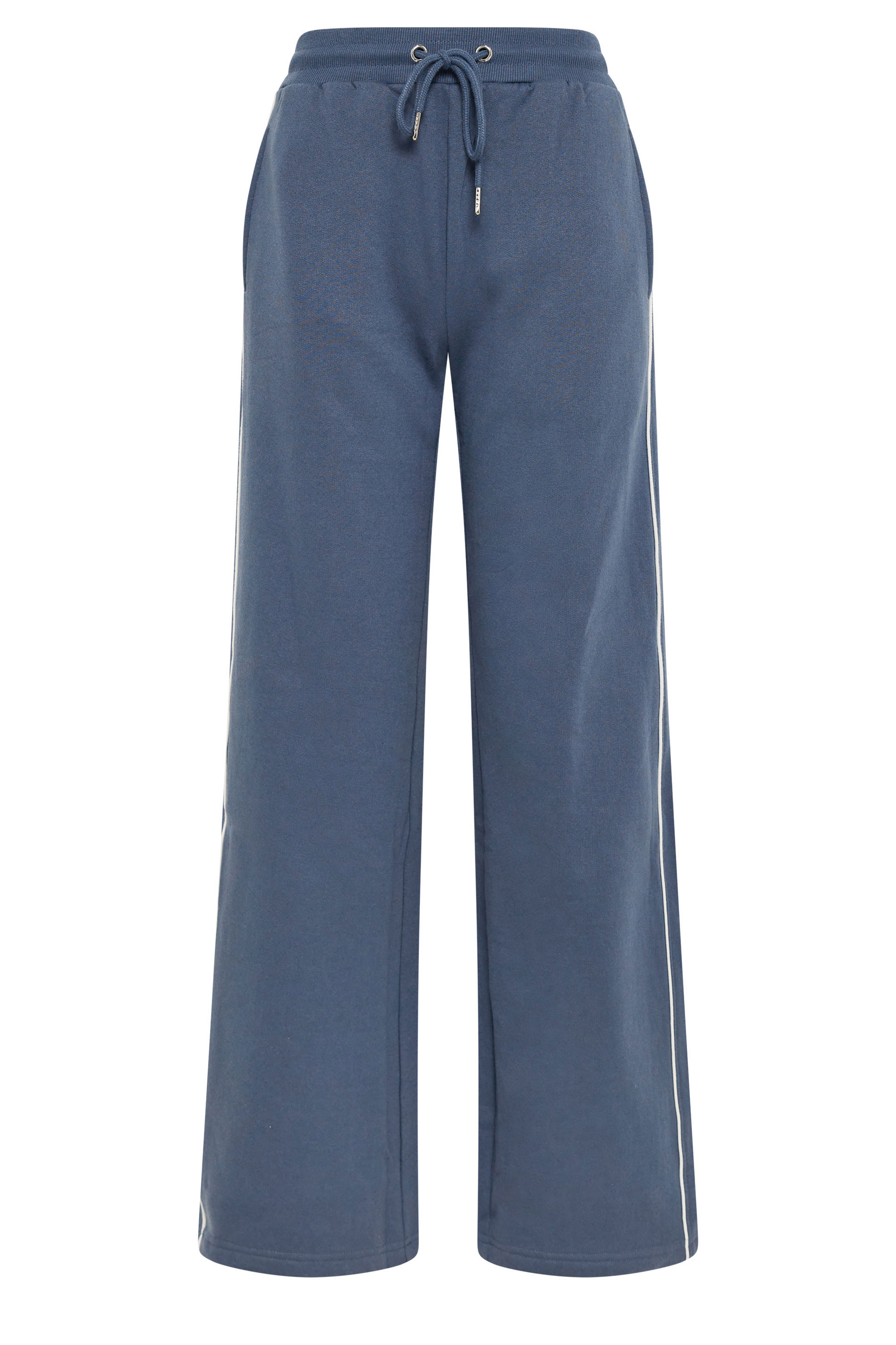 LTS Tall Women's Indigo Blue Pipe Detail Wide Leg Joggers | Long Tall Sally 5