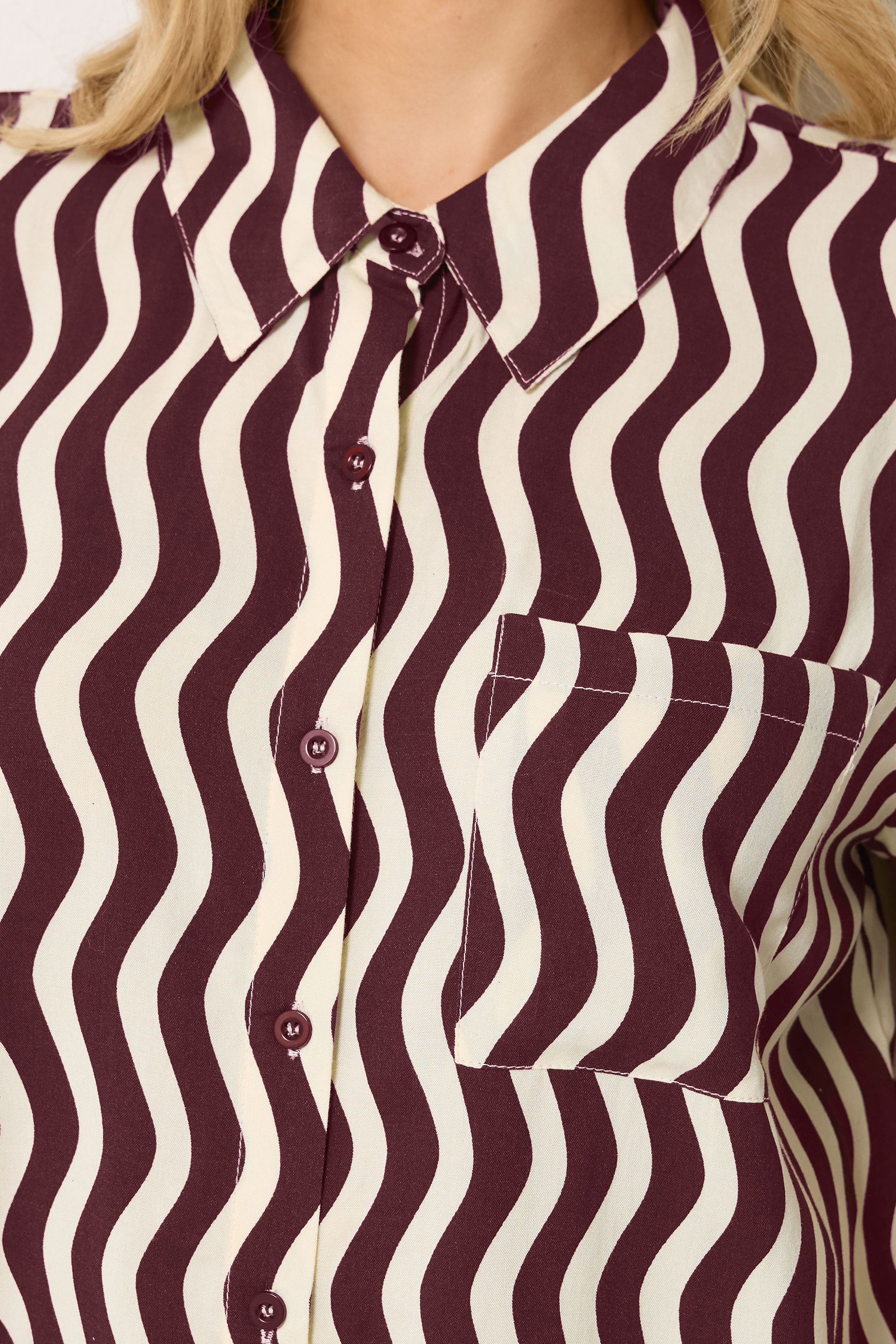 LTS Tall Women's Burgundy Red Wavy Print Shirt | Long Tall Sally 5
