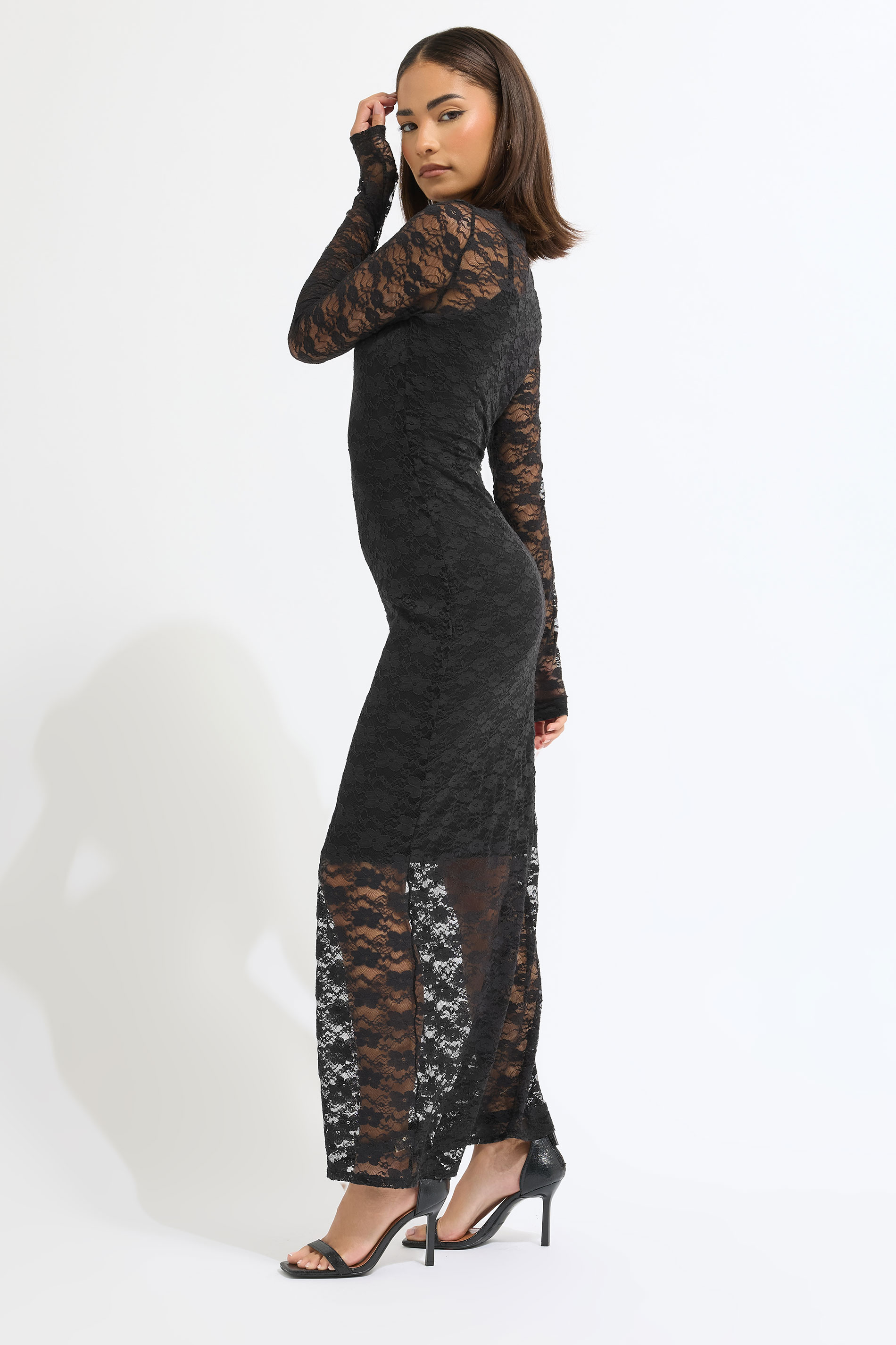PixieGirl Petite Women's Black Lace Maxi Dress | PixieGirl 2