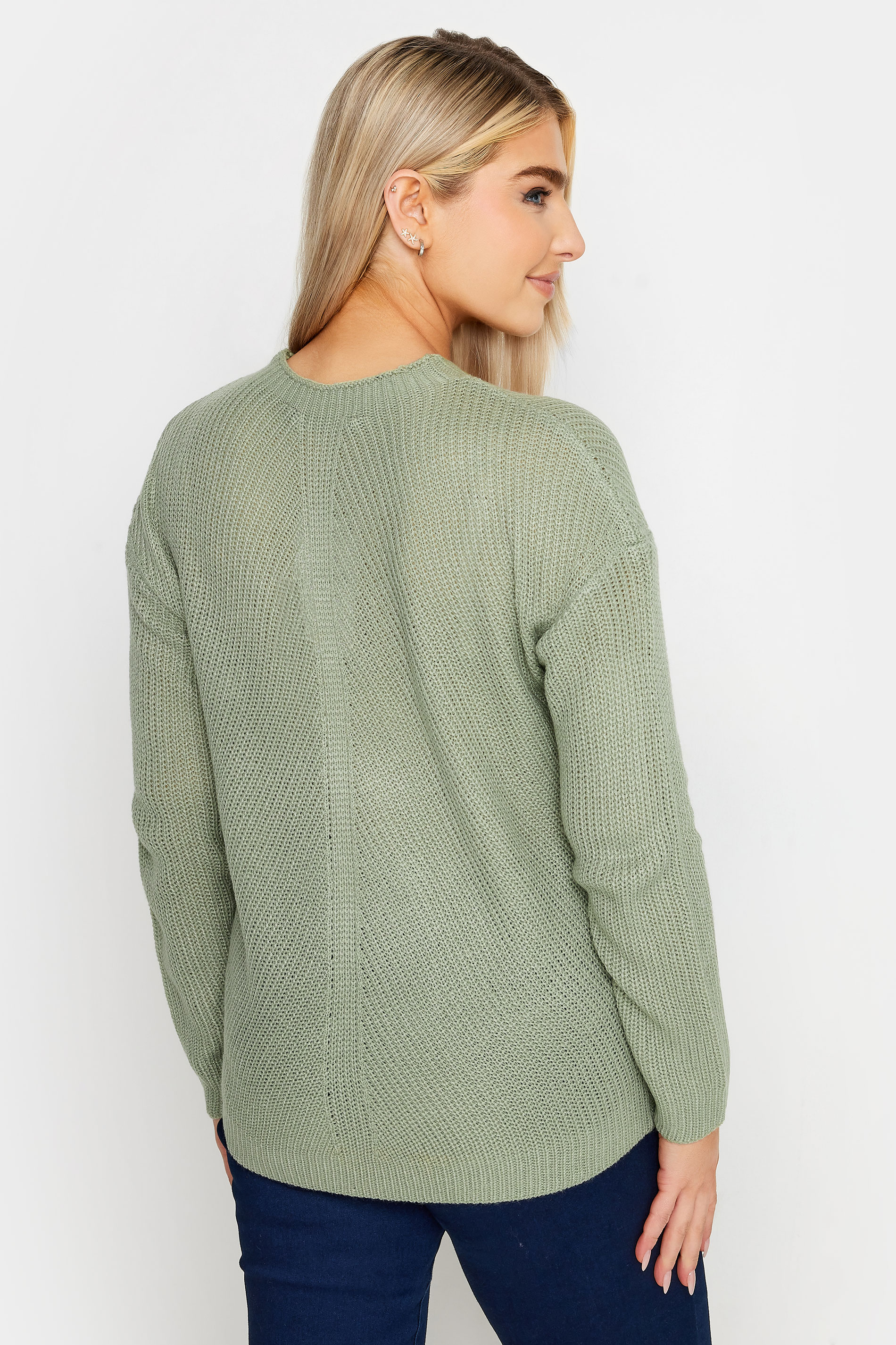 M&Co Green Funnel Neck Knitted Jumper | M&Co 3