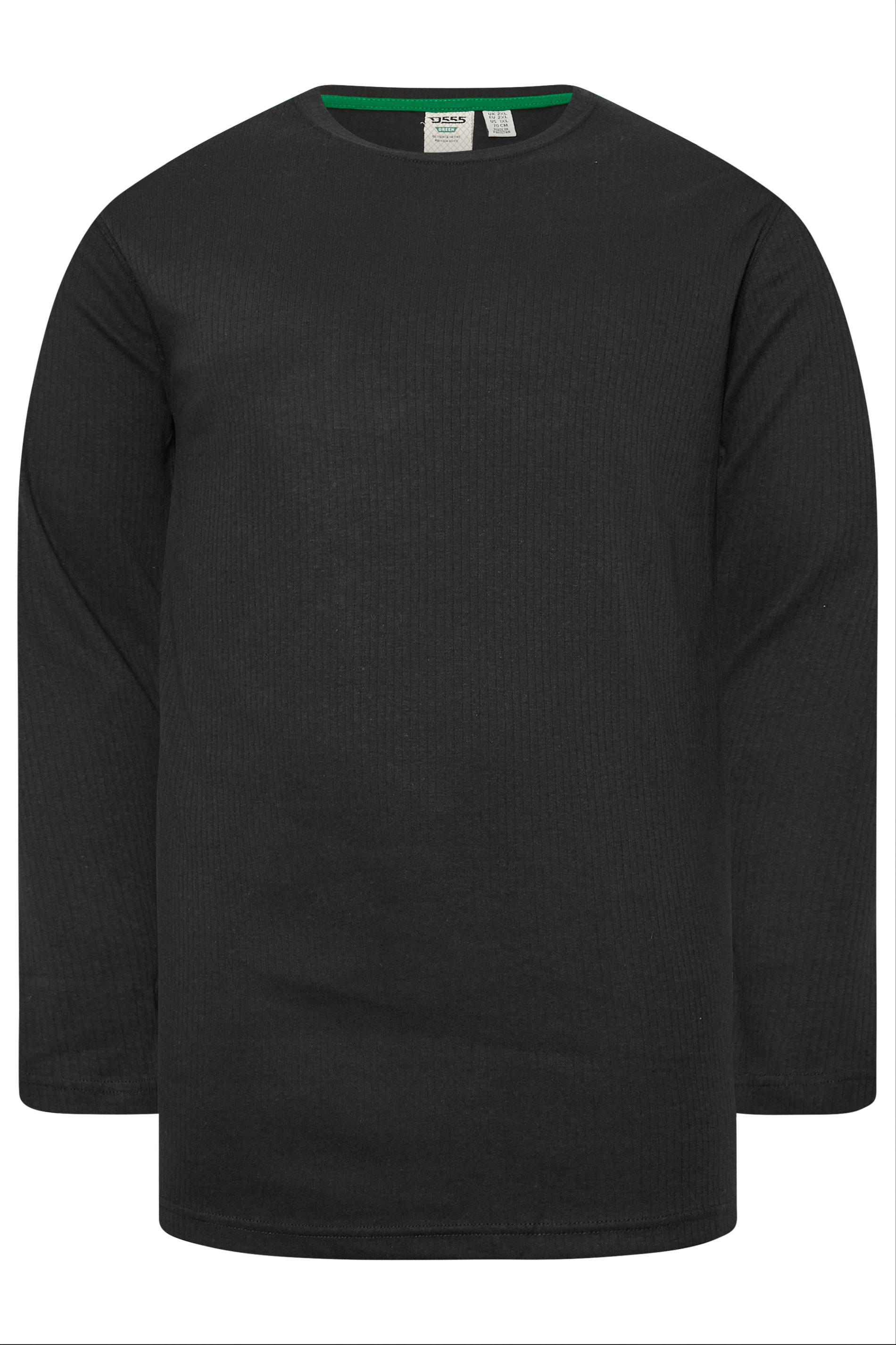 D555 Big & Tall Black Thermal Long Sleeve T-Shirt | BadRhino 2