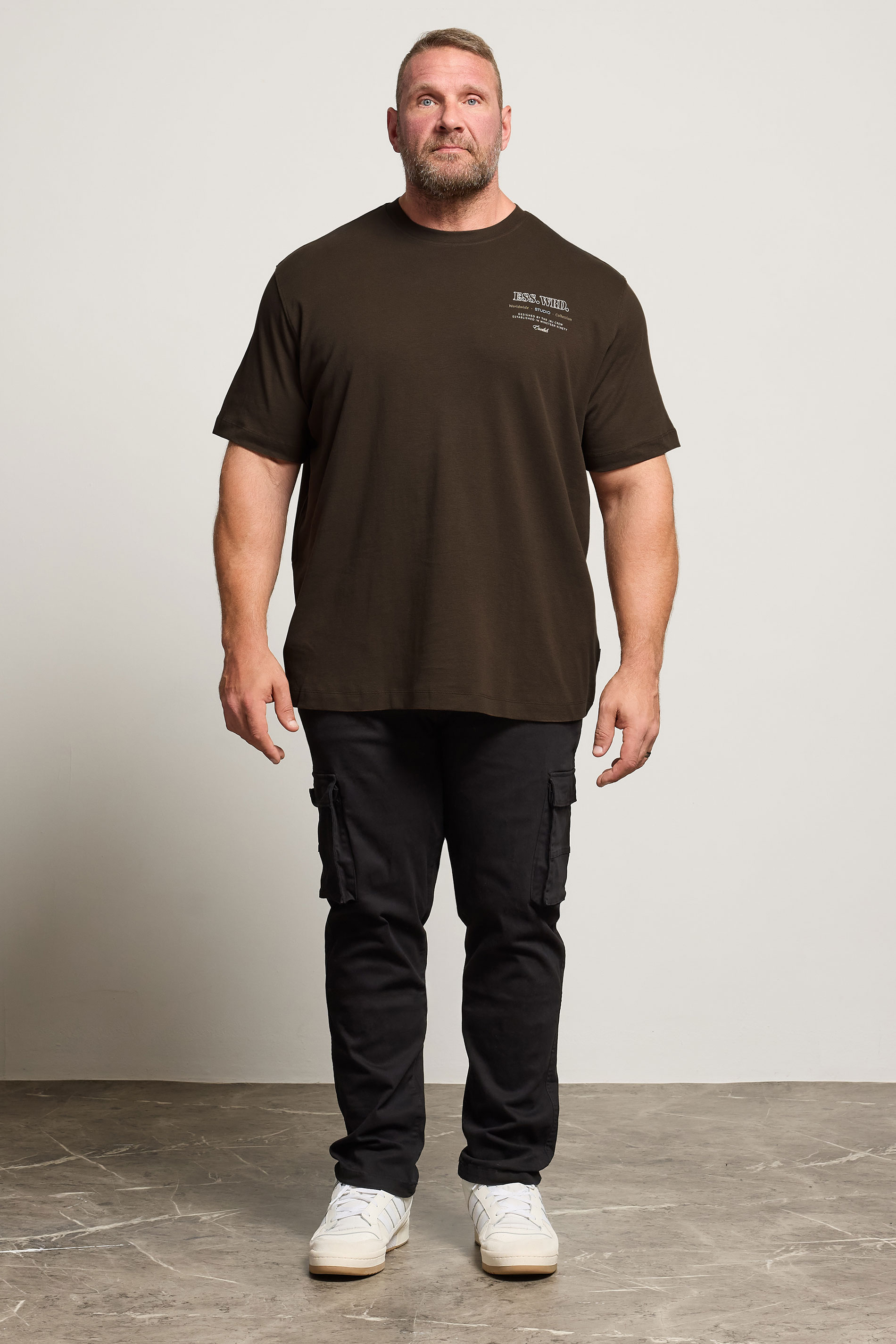 JACK & JONES Big & Tall Brown Studio Graphic T-Shirt | BadRhino 1