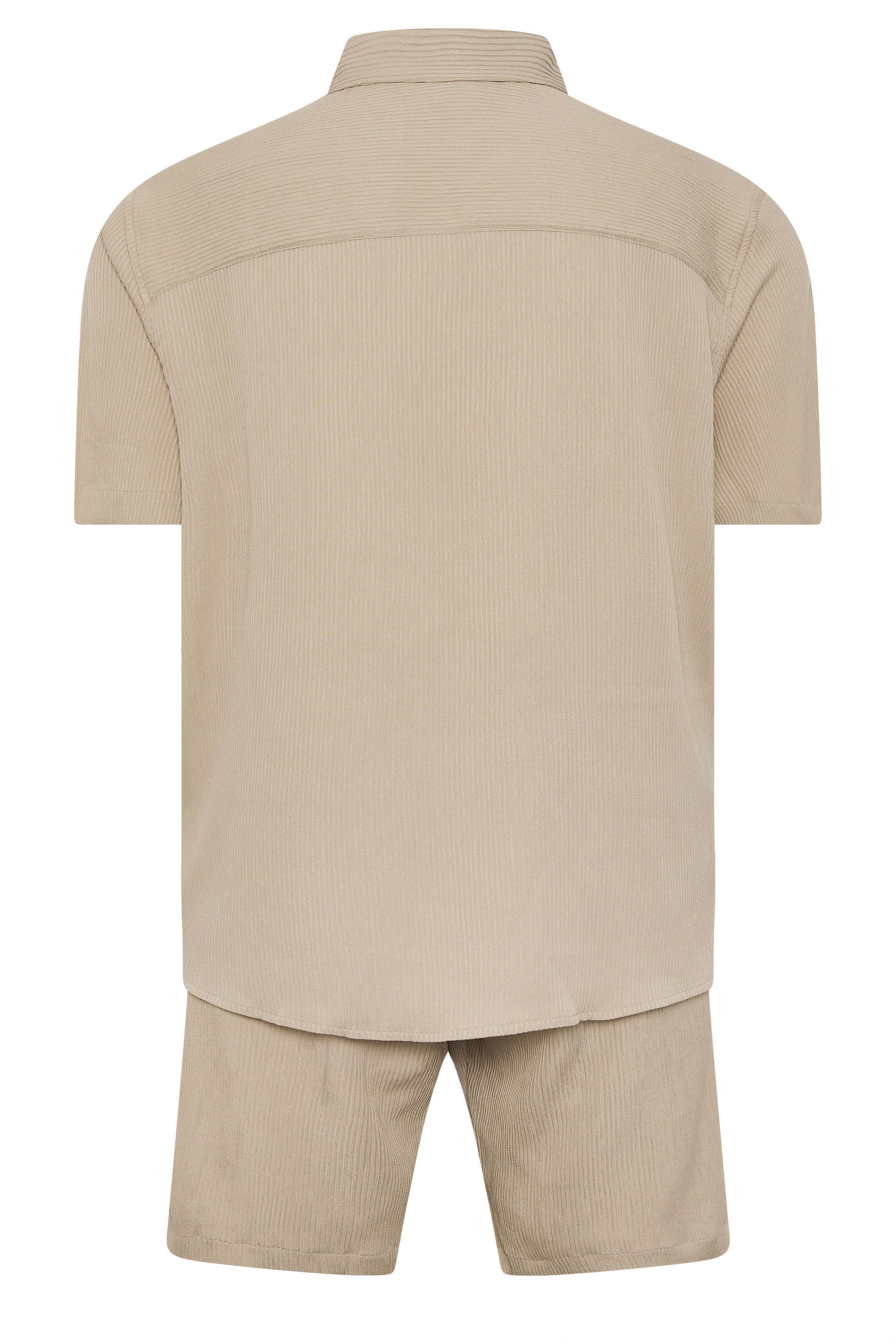 JACK & JONES Big & Tall Stone Brown Revere Shirt & Short Set | BadRhino 4
