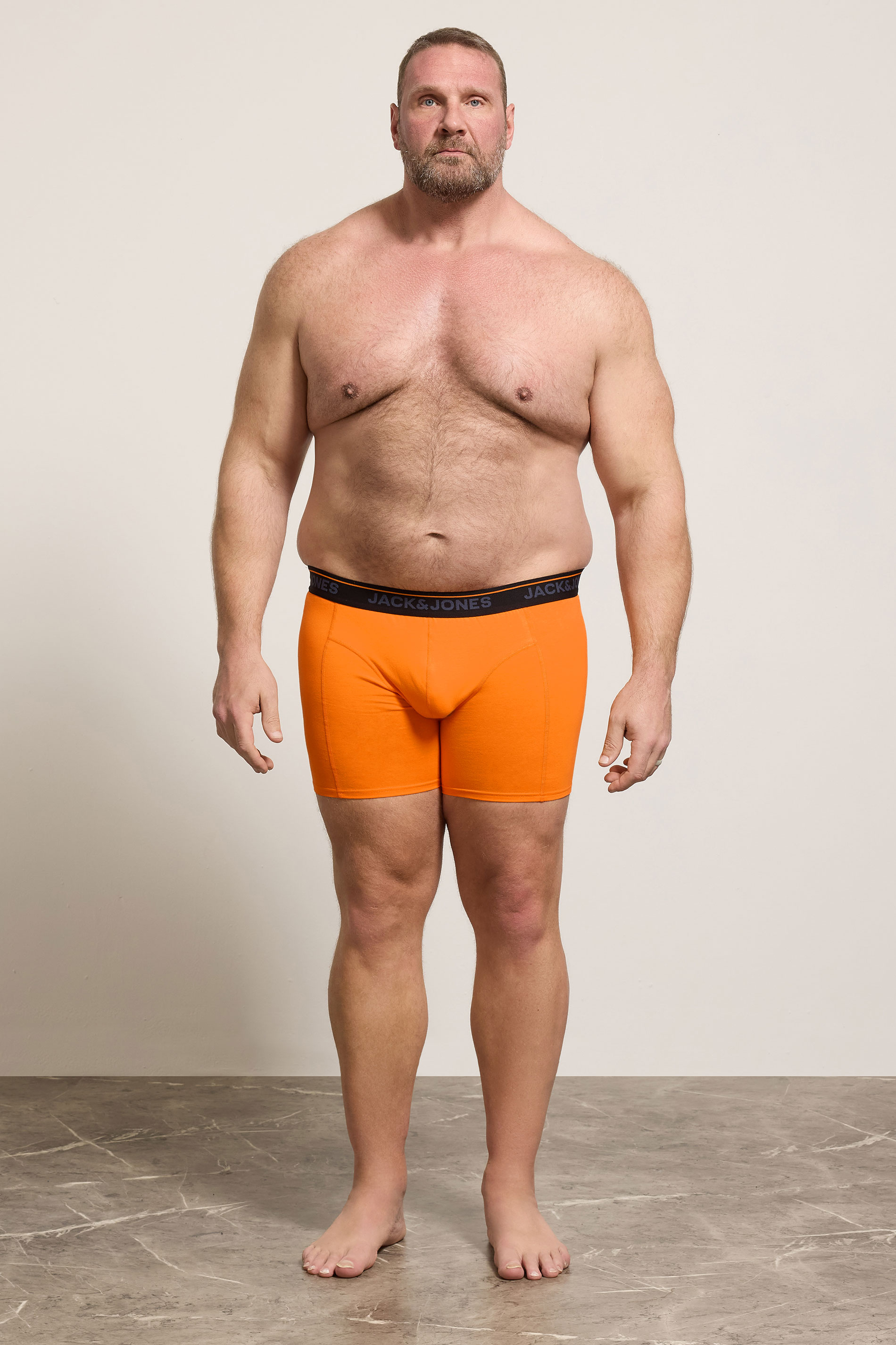 JACK & JONES Big & Tall 3 Pack Black/Blue/Orange Boxers | BadRhino 2