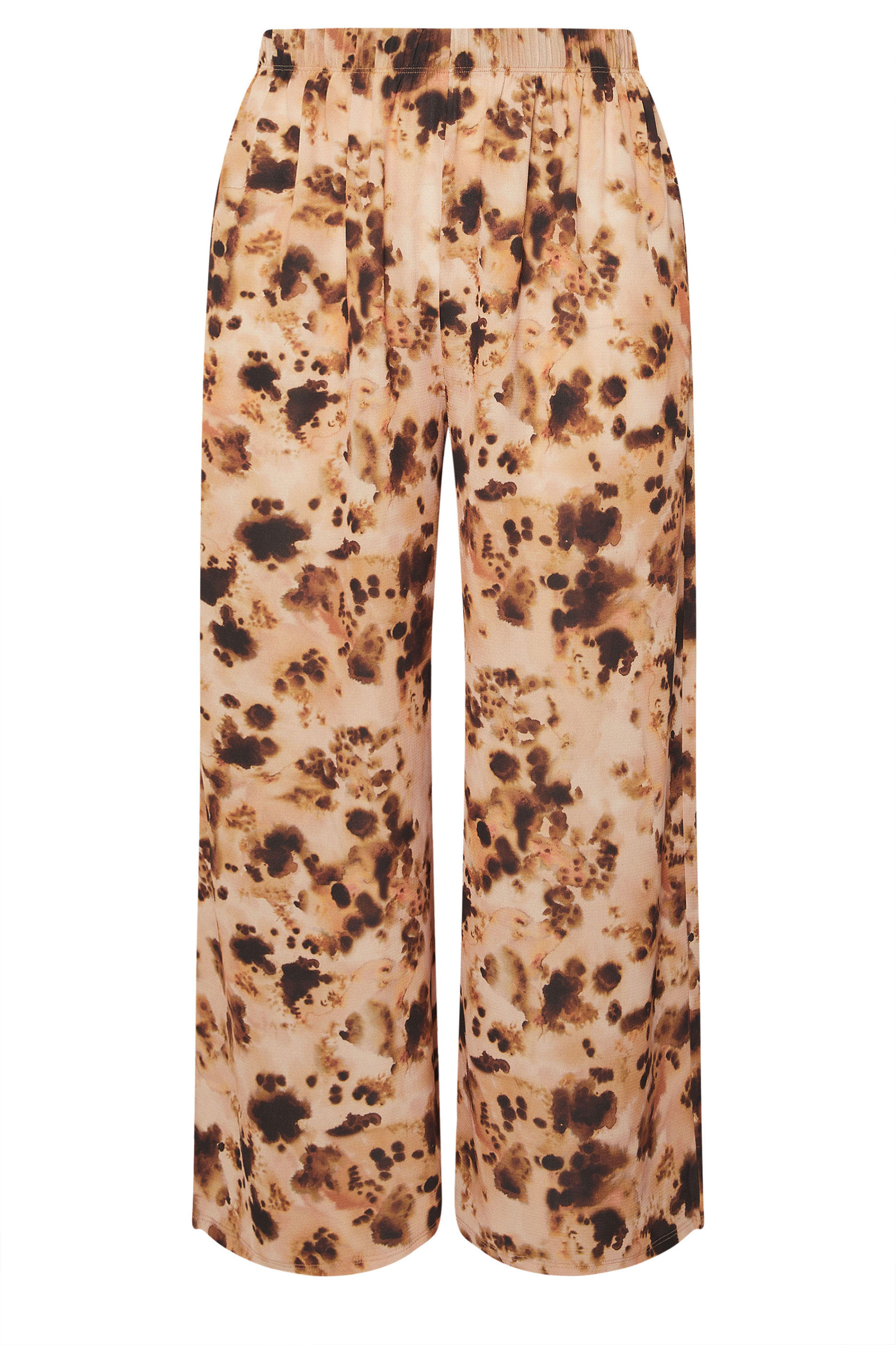 LIMITED COLLECTION Plus Size Brown Abstract Animal Print Wide Leg Trousers | Yours Clothing 5
