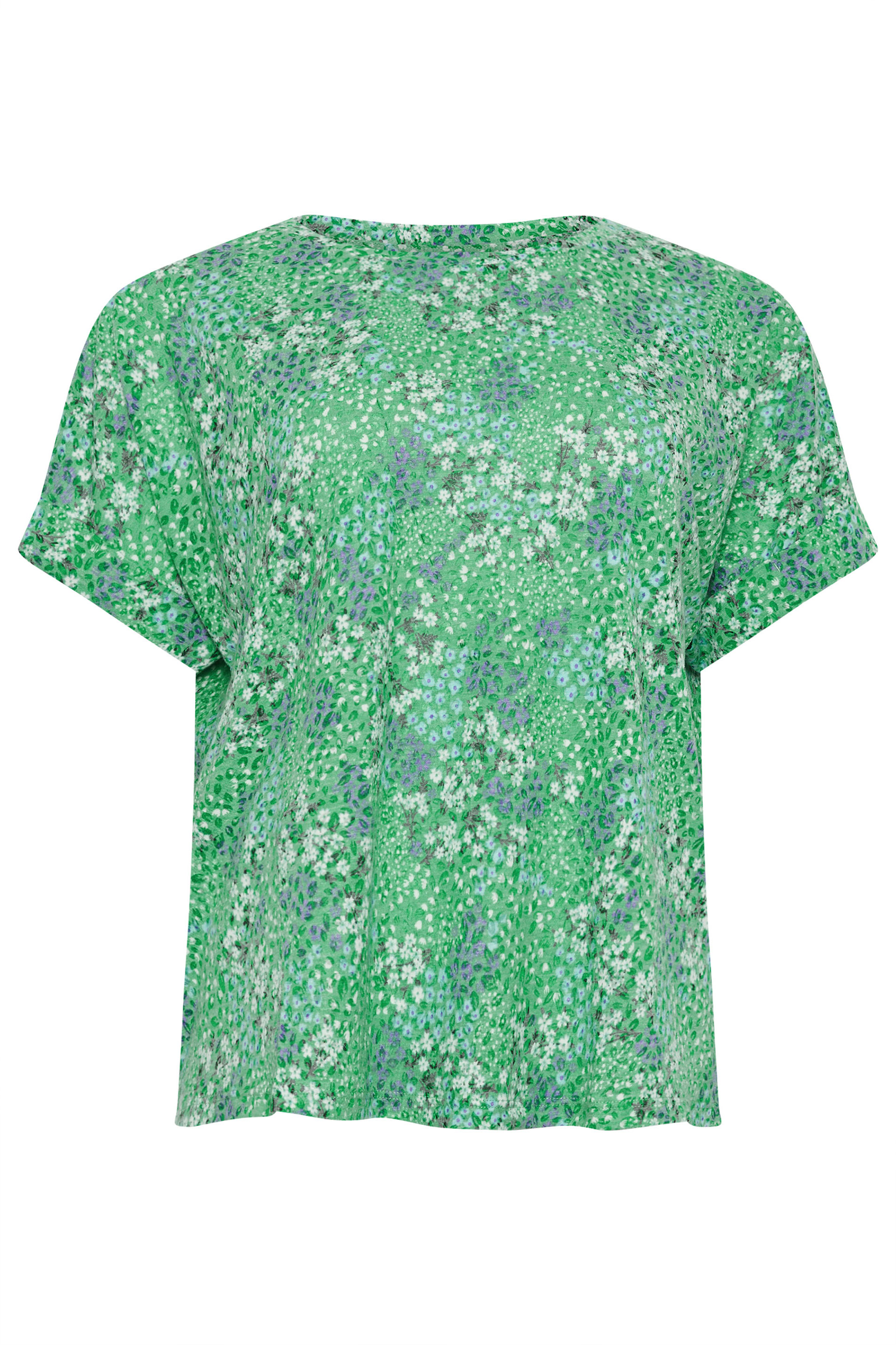 M&Co Petite Green Floral Print T-shirt | M&Co 5