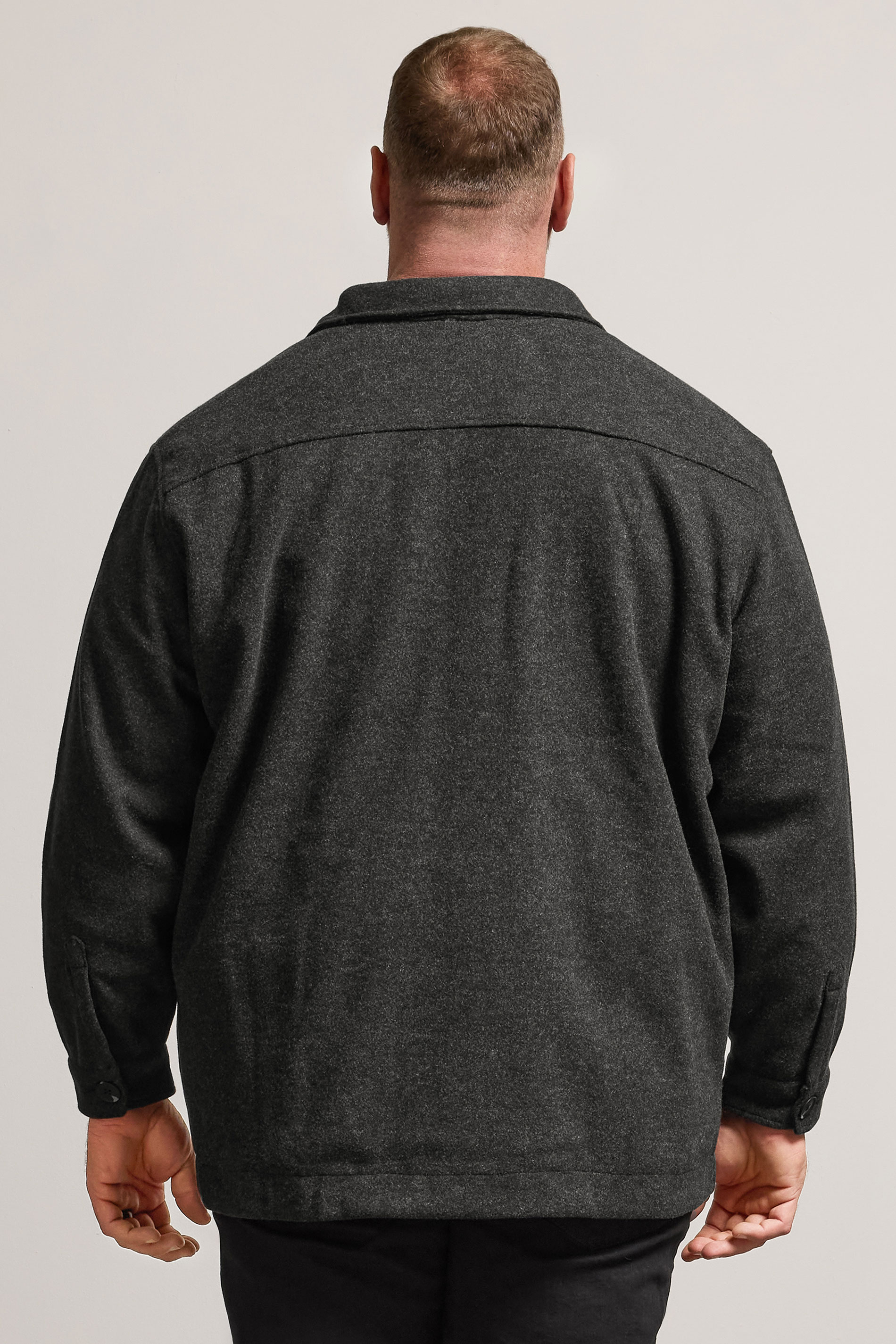 BadRhino Big & Tall Charcoal Grey Premium Button Down Shacket | BadRhino 2