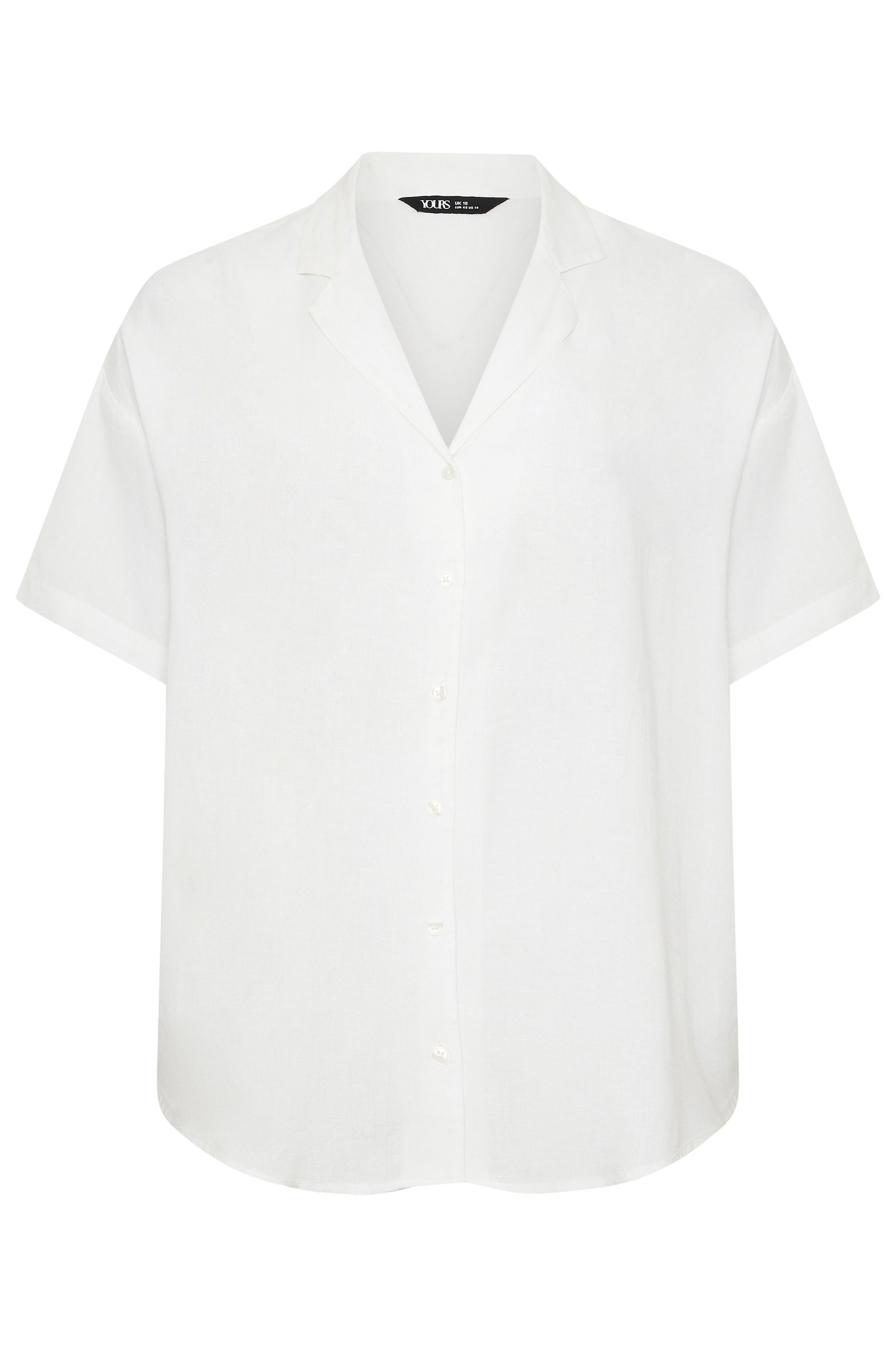 YOURS Plus Size White Linen Shirt | Yours Clothing 5