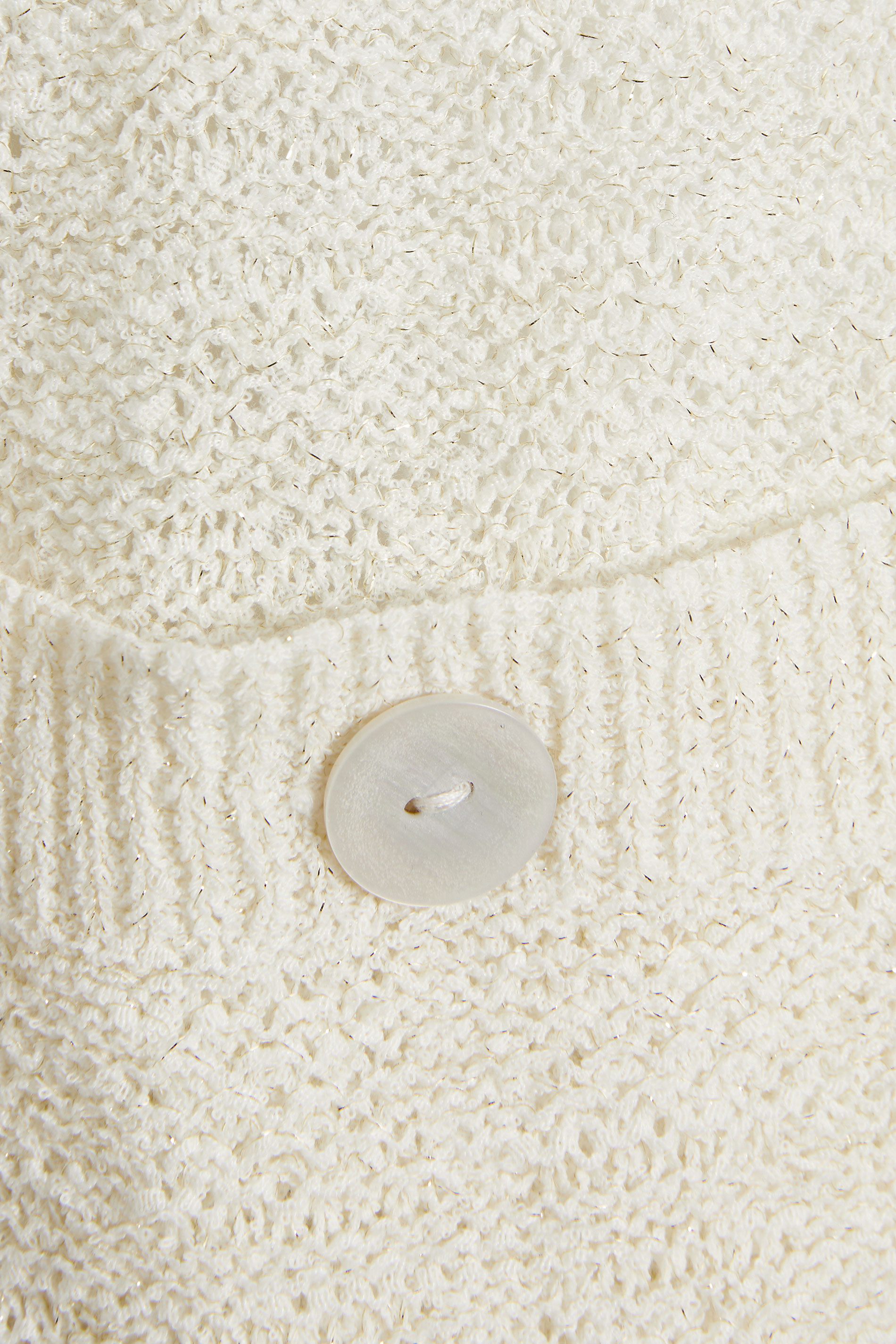 LTS Tall Ivory White Knitted Metallic Button Vest Top | Long Tall Sally 5