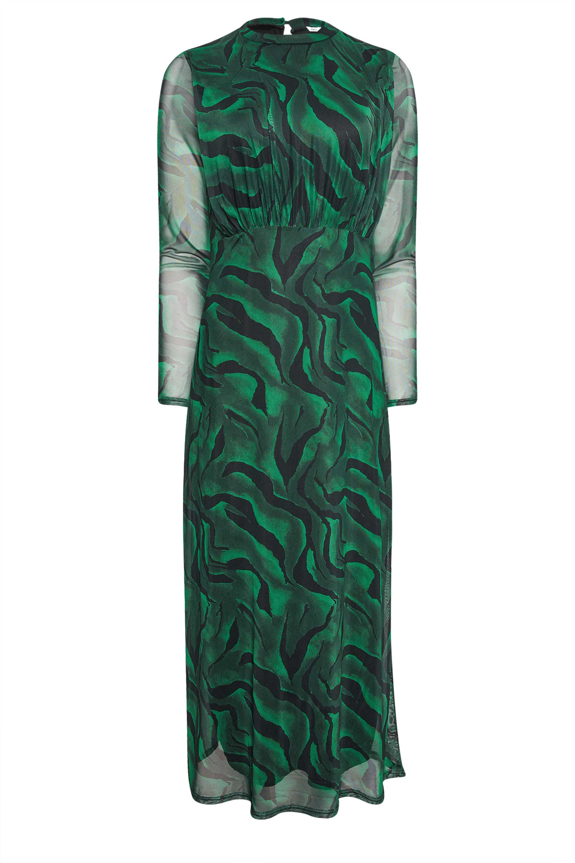 M&Co Green Abstract Print Mesh Maxi Dress | M&Co
