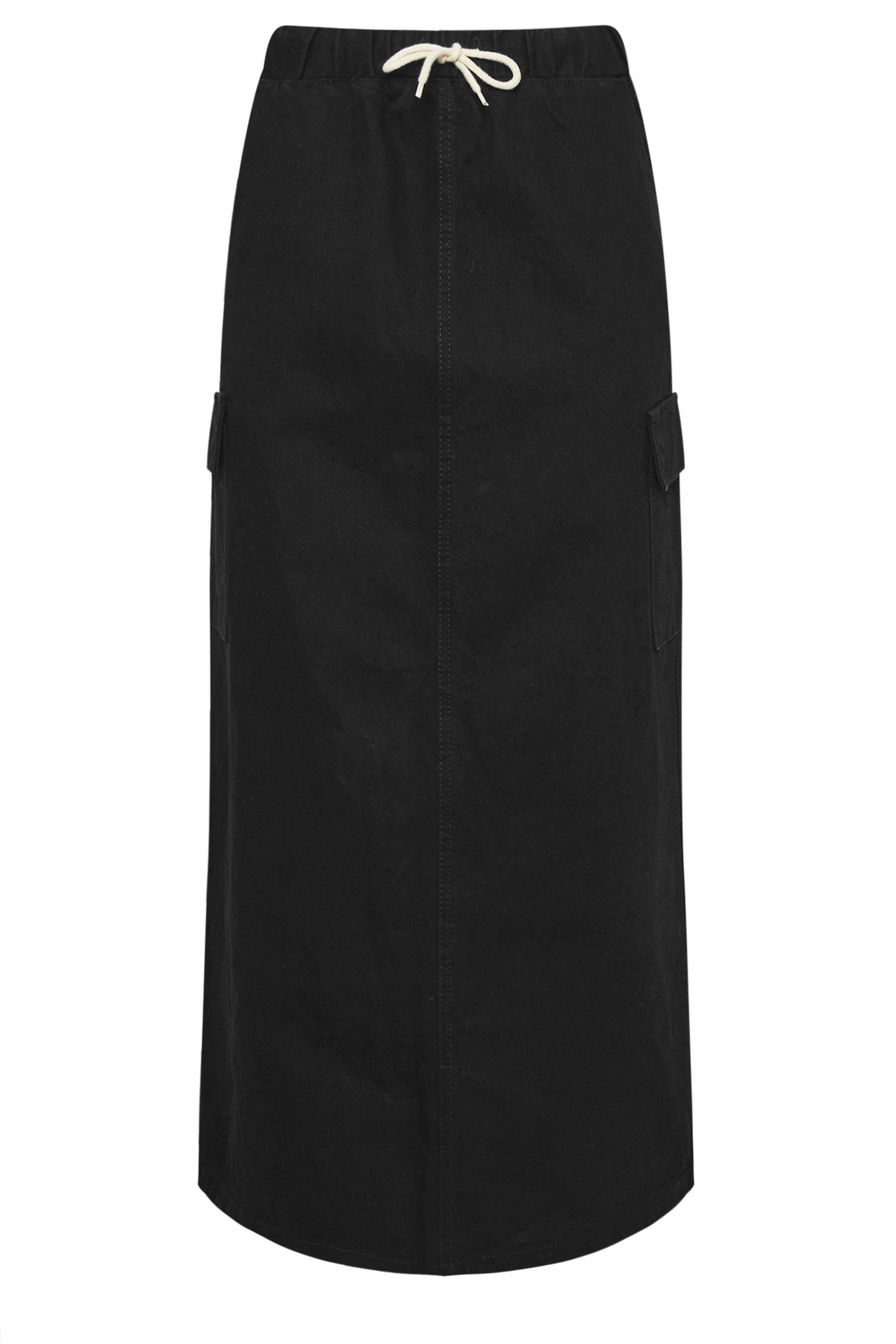 LTS Tall Black Wash Cargo Cotton Denim Maxi Skirt | Long Tall Sally 6