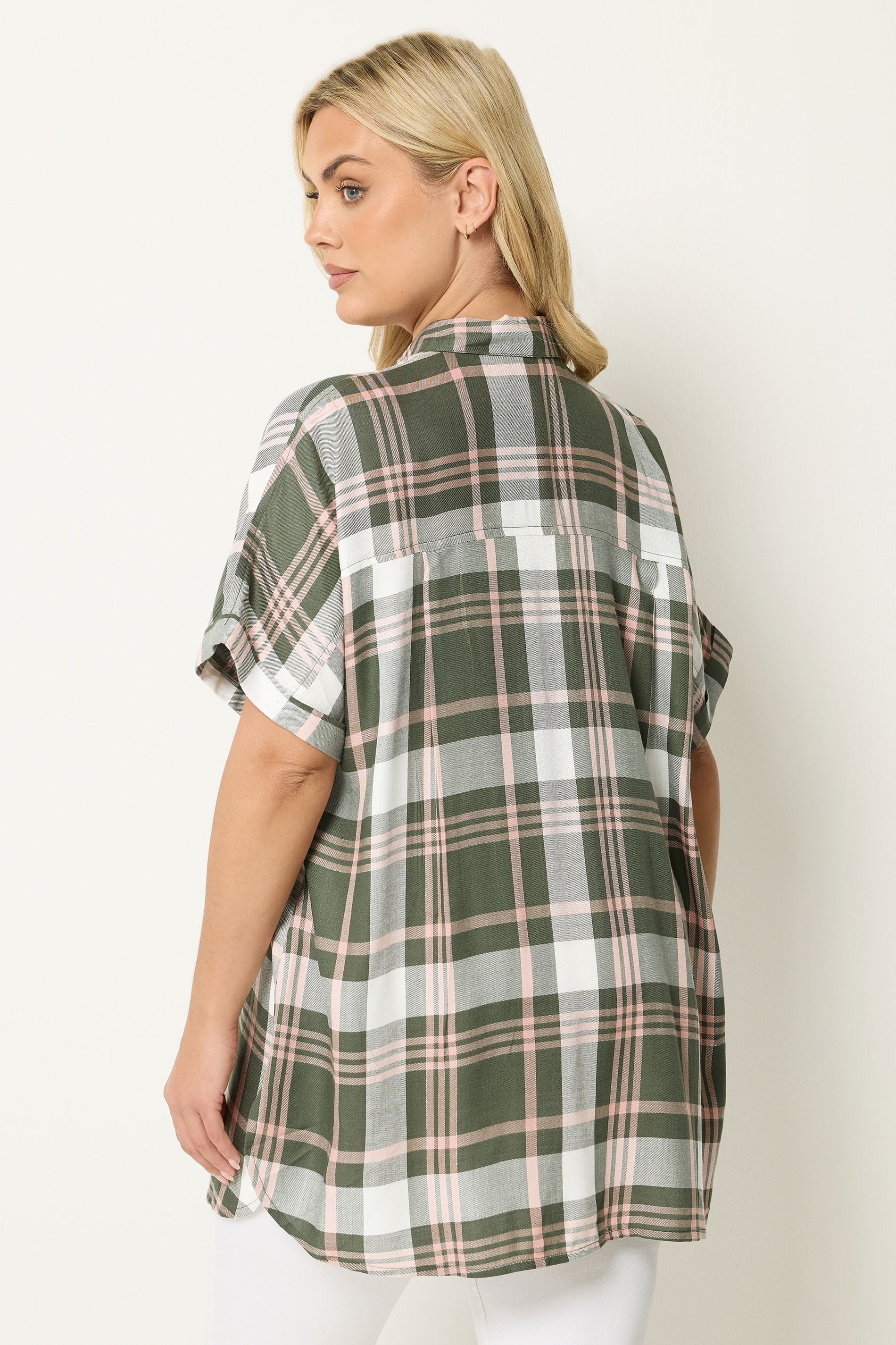 YOURS Plus Size Green Checked Shirt | Yours Clothing 4