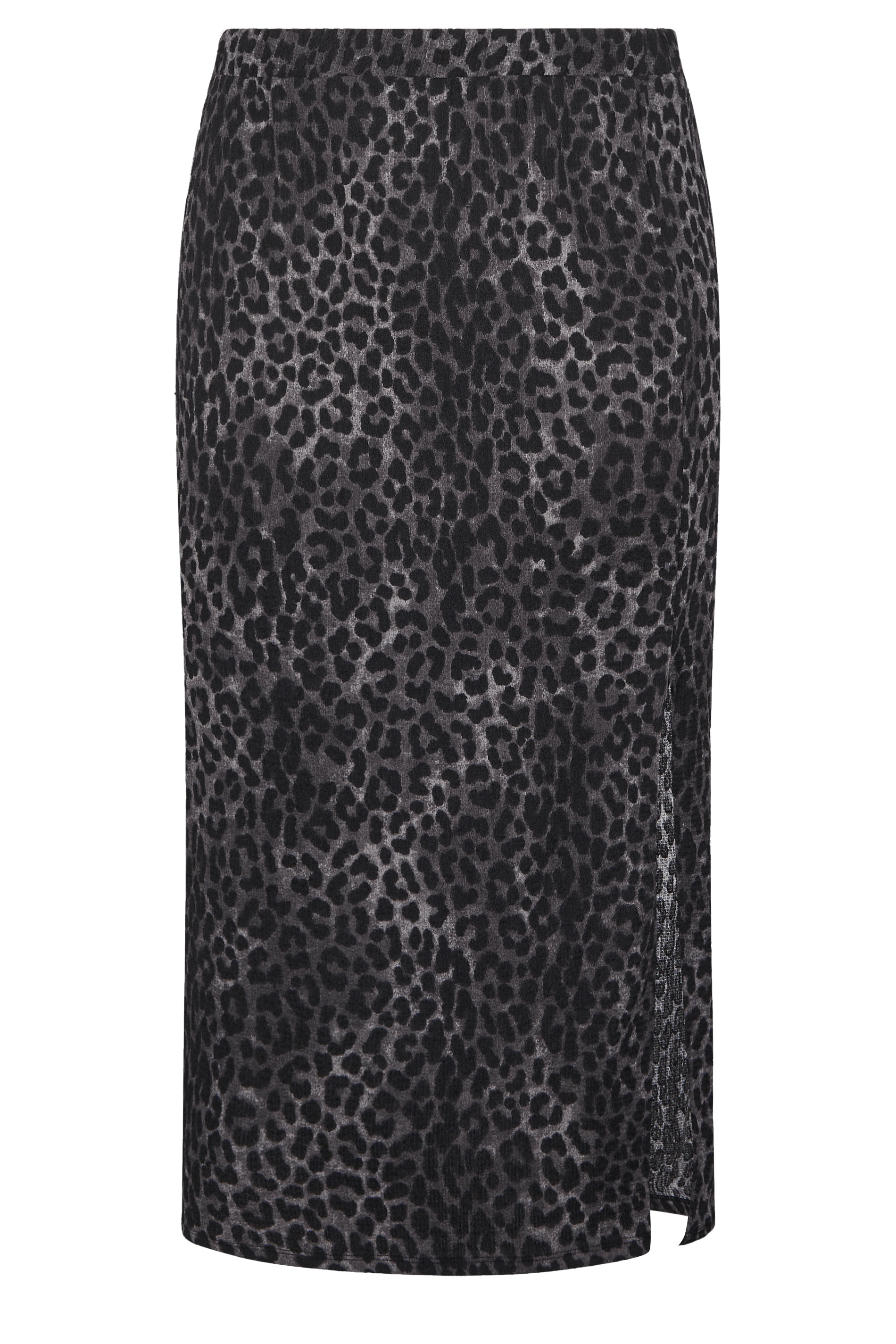 YOURS Plus Size Grey Leopard Print Textured Tube Skirt | Yours Clothing 5