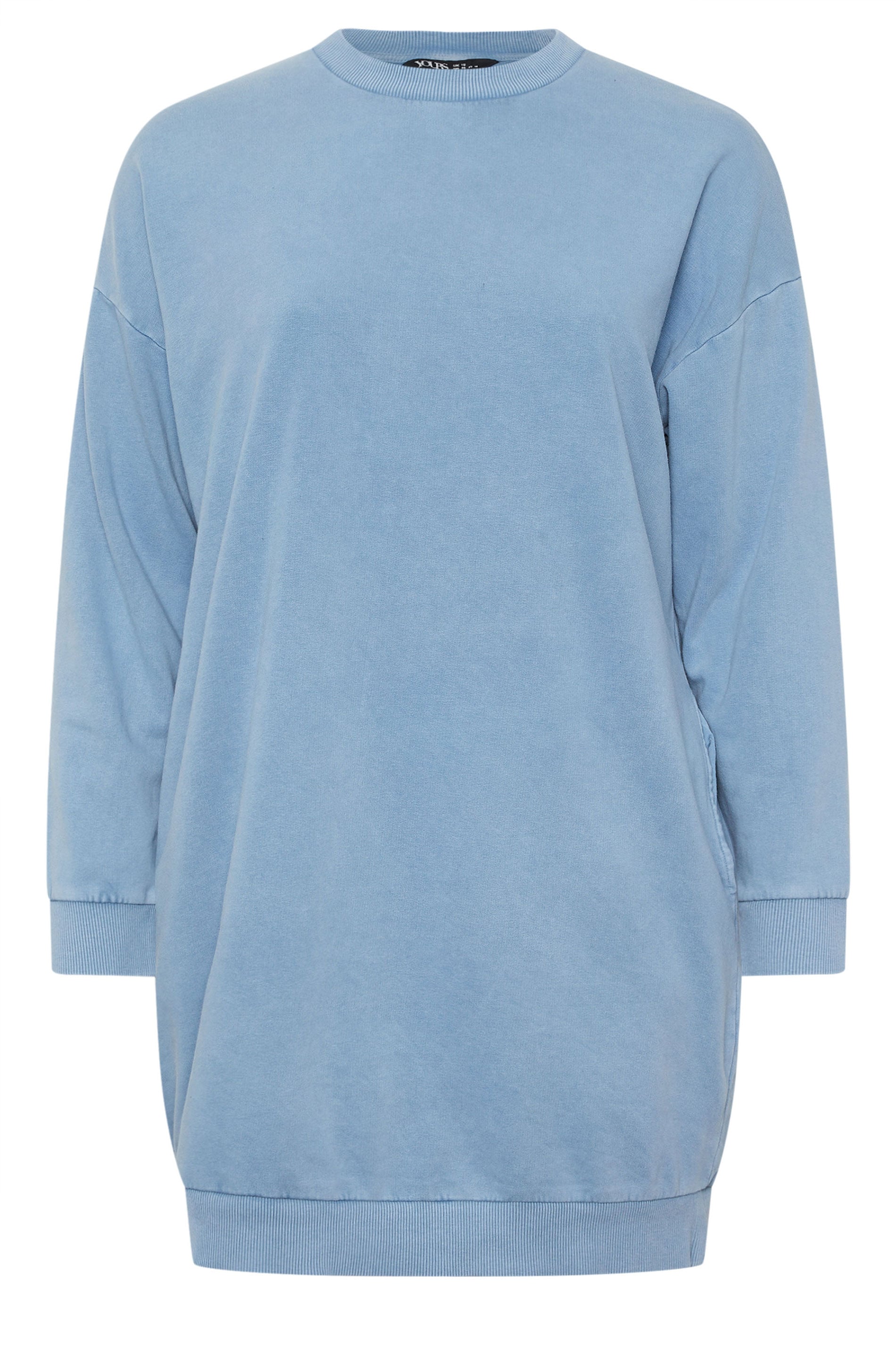YOURS Plus Size Light Blue Sweatshirt Dress | Yours Clothing 5