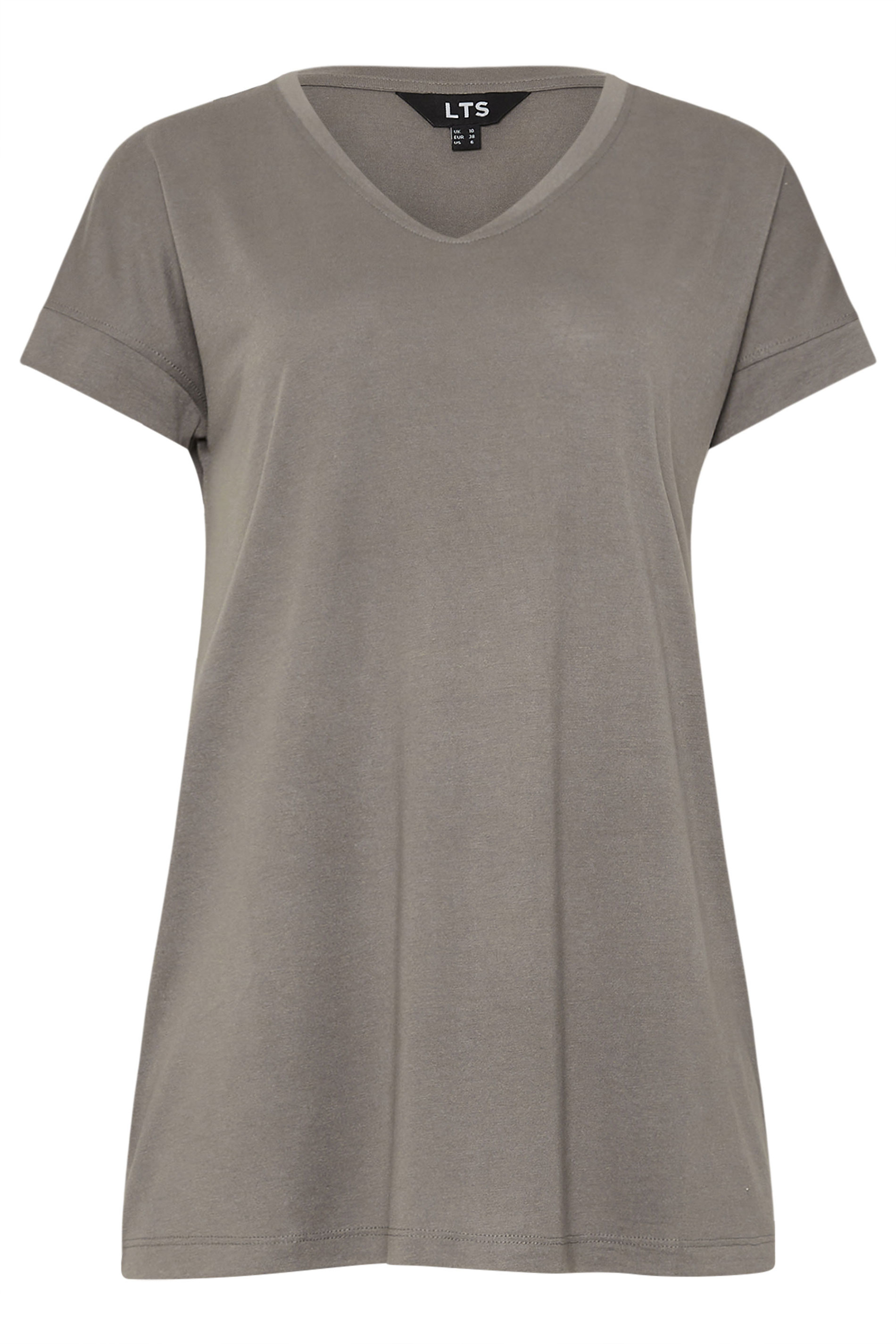 LTS PREMIUM Tall Grey V-Neck Modal T-Shirts | Long Tall Sally 5
