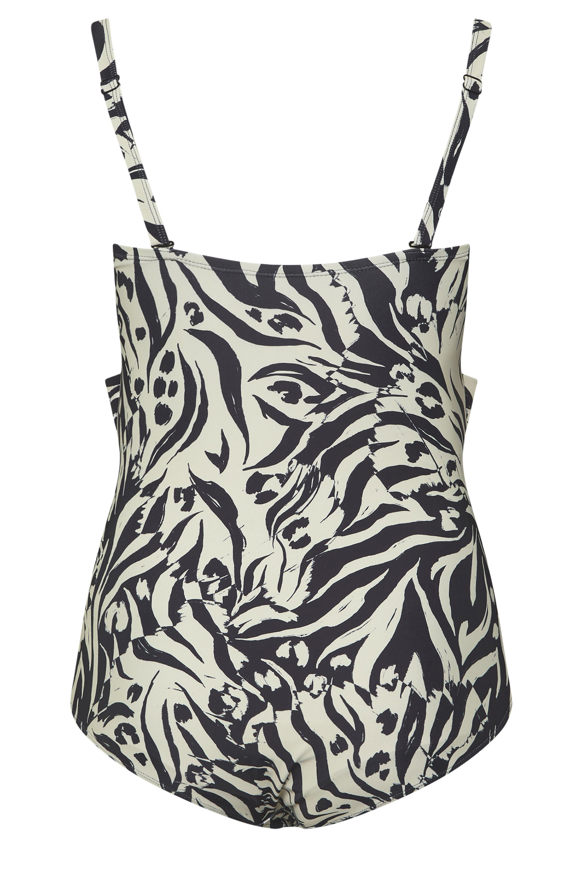 YOURS Plus Size Black Abstract Animal Print Super Sculpt Swimsuit | Yours Clothing 9