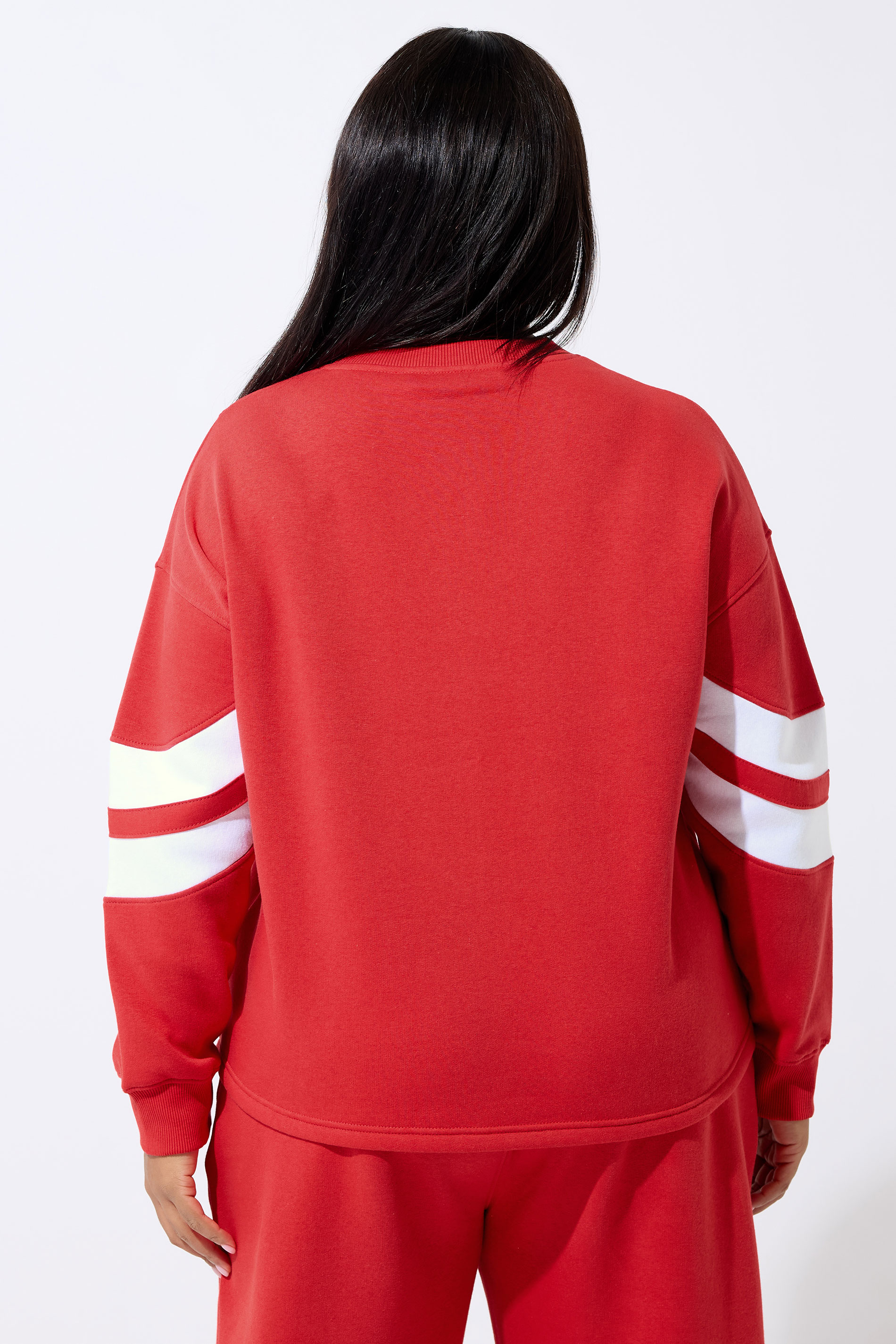LIMITED COLLECTION Plus Size Red 'NY' Stripe Sweatshirt | Yours Clothing 4