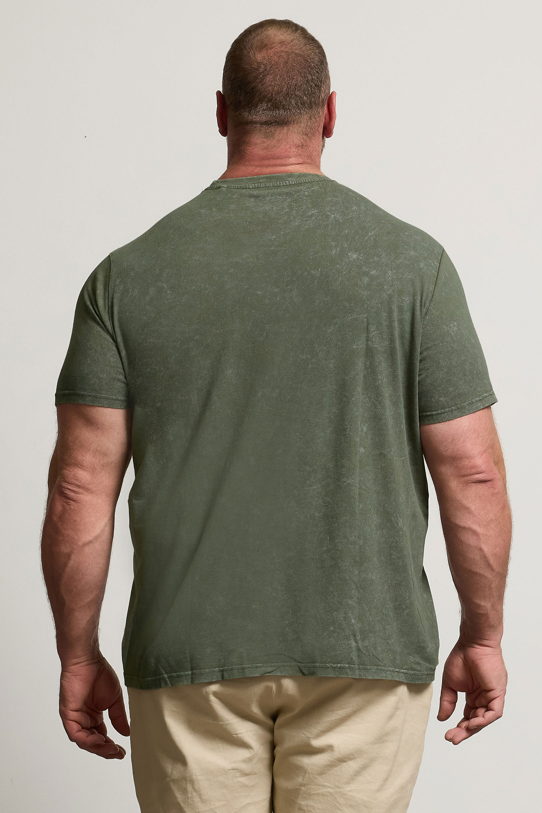 BadRhino Big & Tall Khaki Green Acid Wash T-Shirt | BadRhino 2